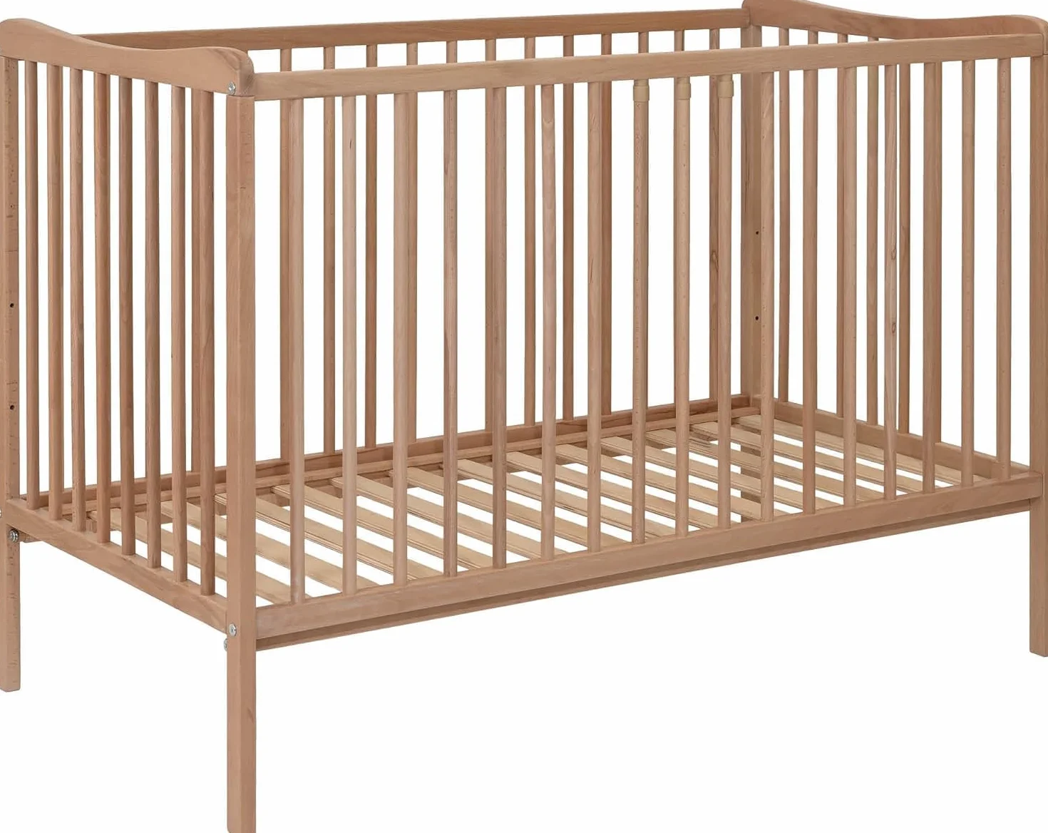 Lit bébé Sasha 120x60 cm Bois de hêtre Transformable lit Junior barrière sécurité 3 positions