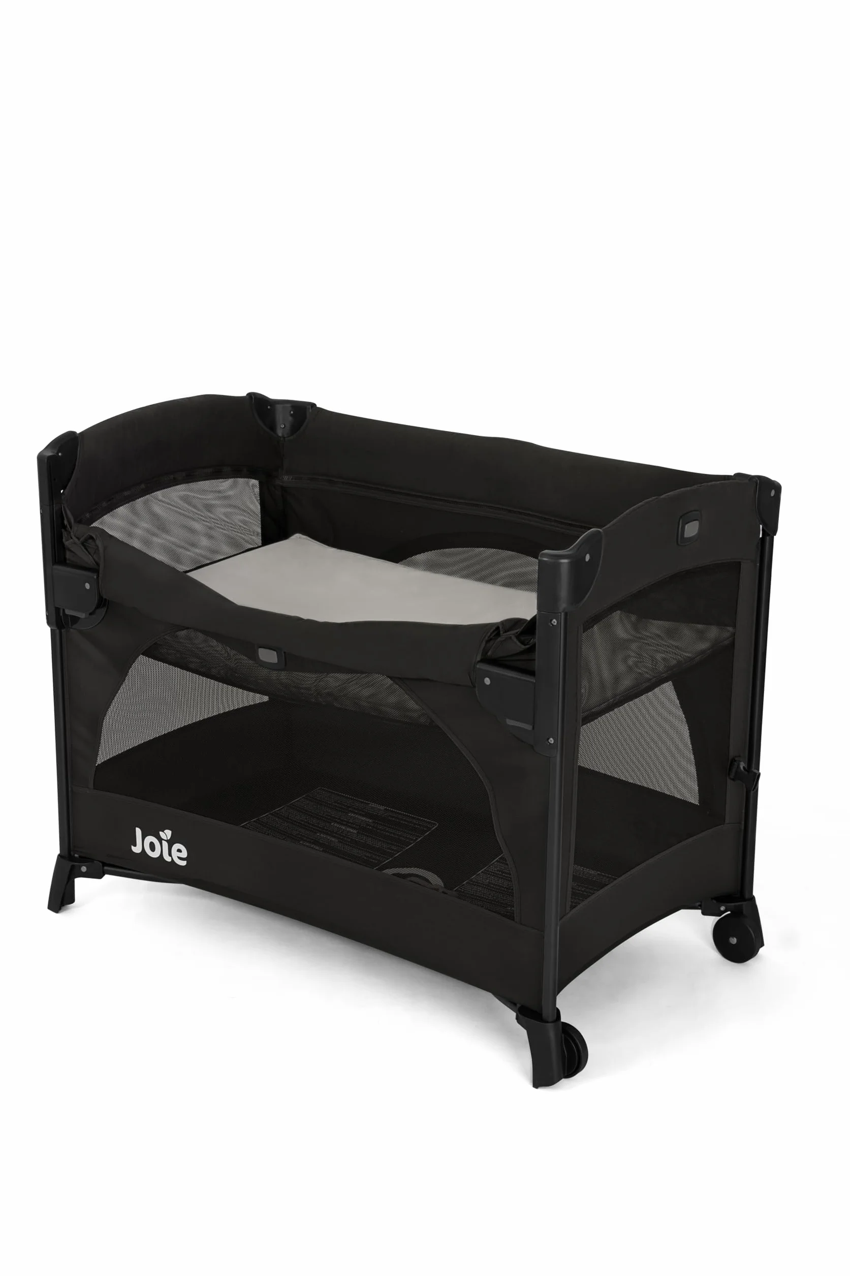 Joie KUBBIE Sleep Lit Parapluie bébé avec Bassinet De la Naissance à 15 kg Côté abaissable cododo Pliable Compact Léger Matelas Confortable Sac Transport Inclus Color Shale