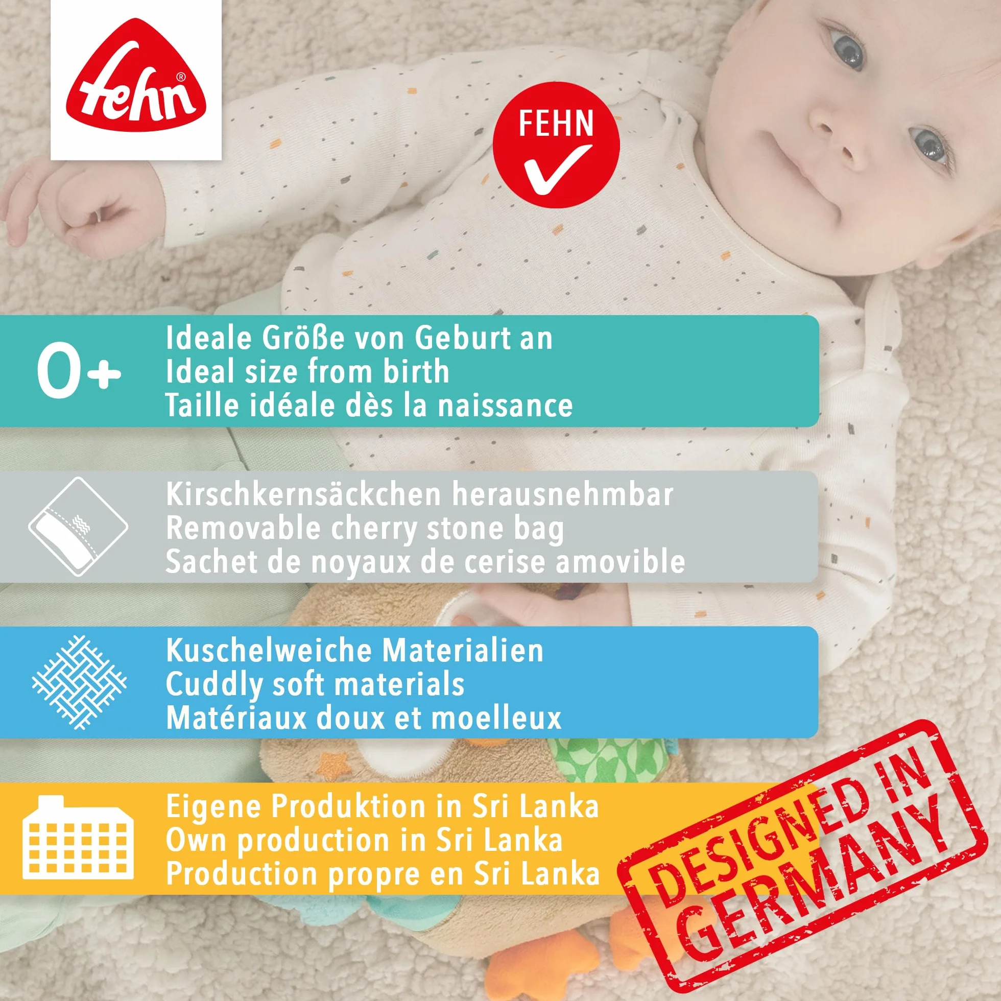 Fehn coussin aux noyaux de cerises koala - Coussin chauffant et rafraîchissant pour bébés et enfants dès la naissance