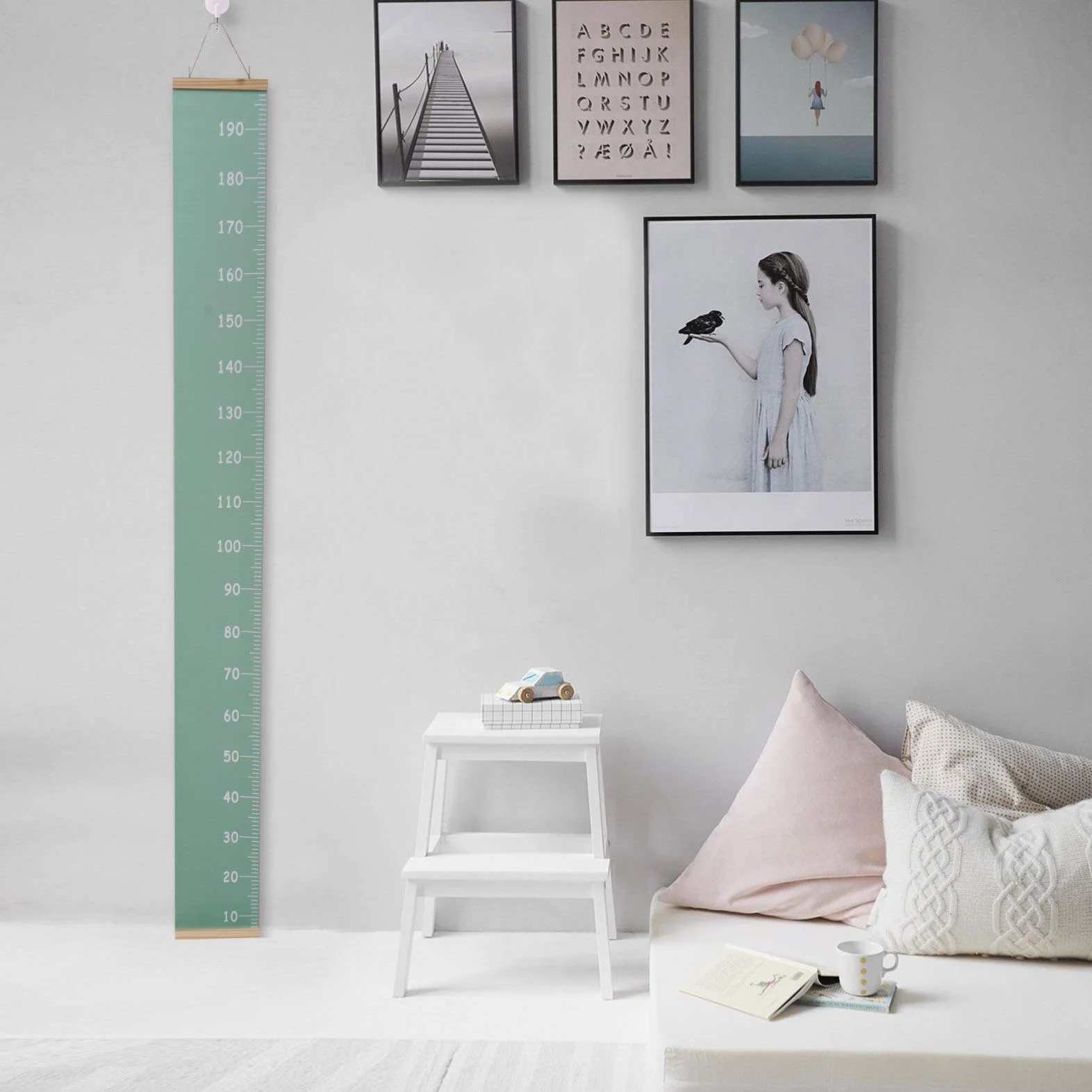Toise De Croissance En Bois Pour Enfants Sticker Mural Animaux Règle De Taille Garçons Filles