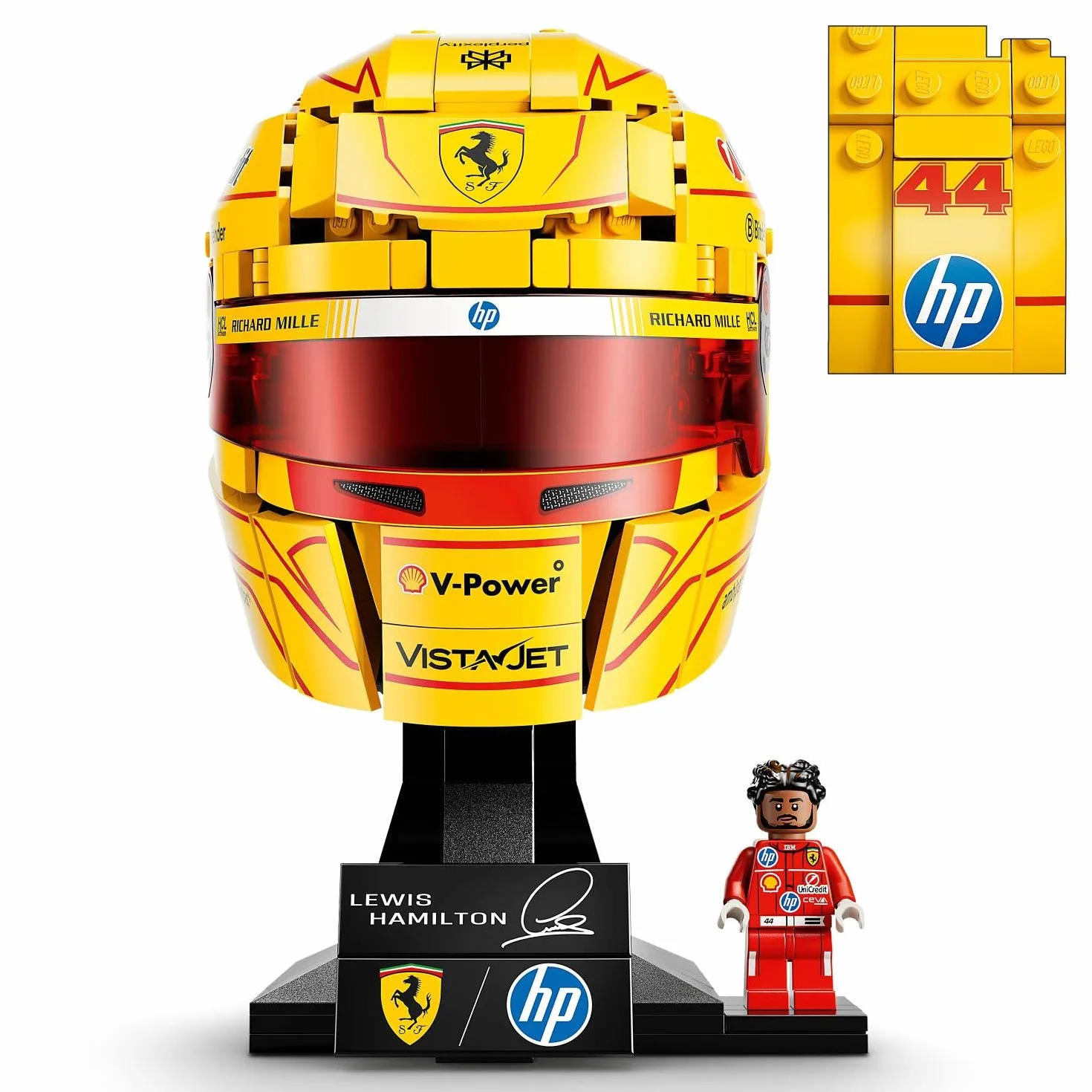 LEGO Scuderia Ferrari HP Casque Lewis Hamilton 43022 Maquette F1 Minifigurine Collector Cadeau 14 Ans Adulte