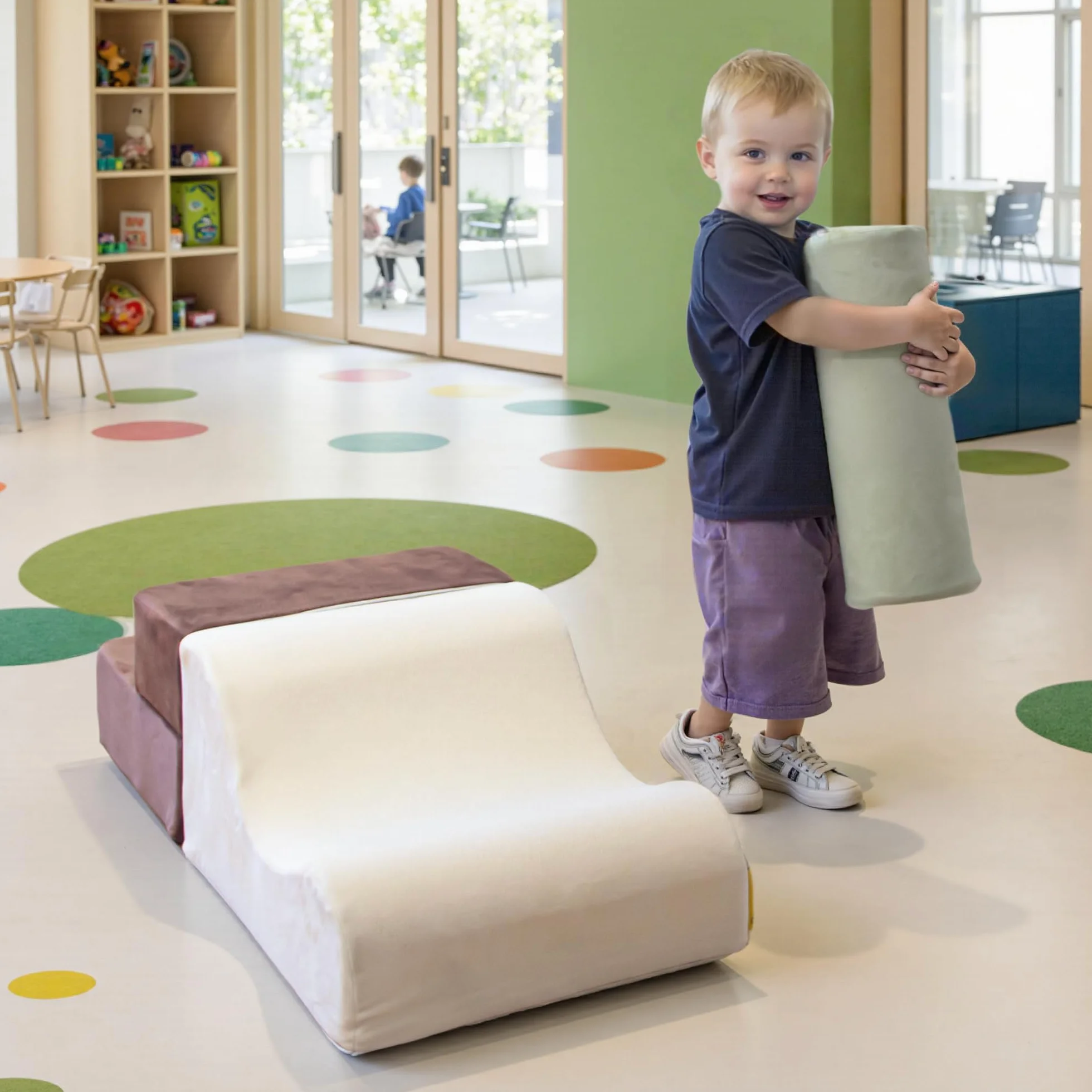 BanaSuper Parcours Motricité Bébé, Blocs Mousse Éducatifs avec Velcro, Structure d'escalade Antidérapante, 3 Pièces