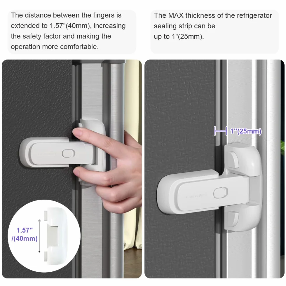 EUDEMON Serrure de porte réfrigérateur à l'épreuve des enfants 25mm blanc