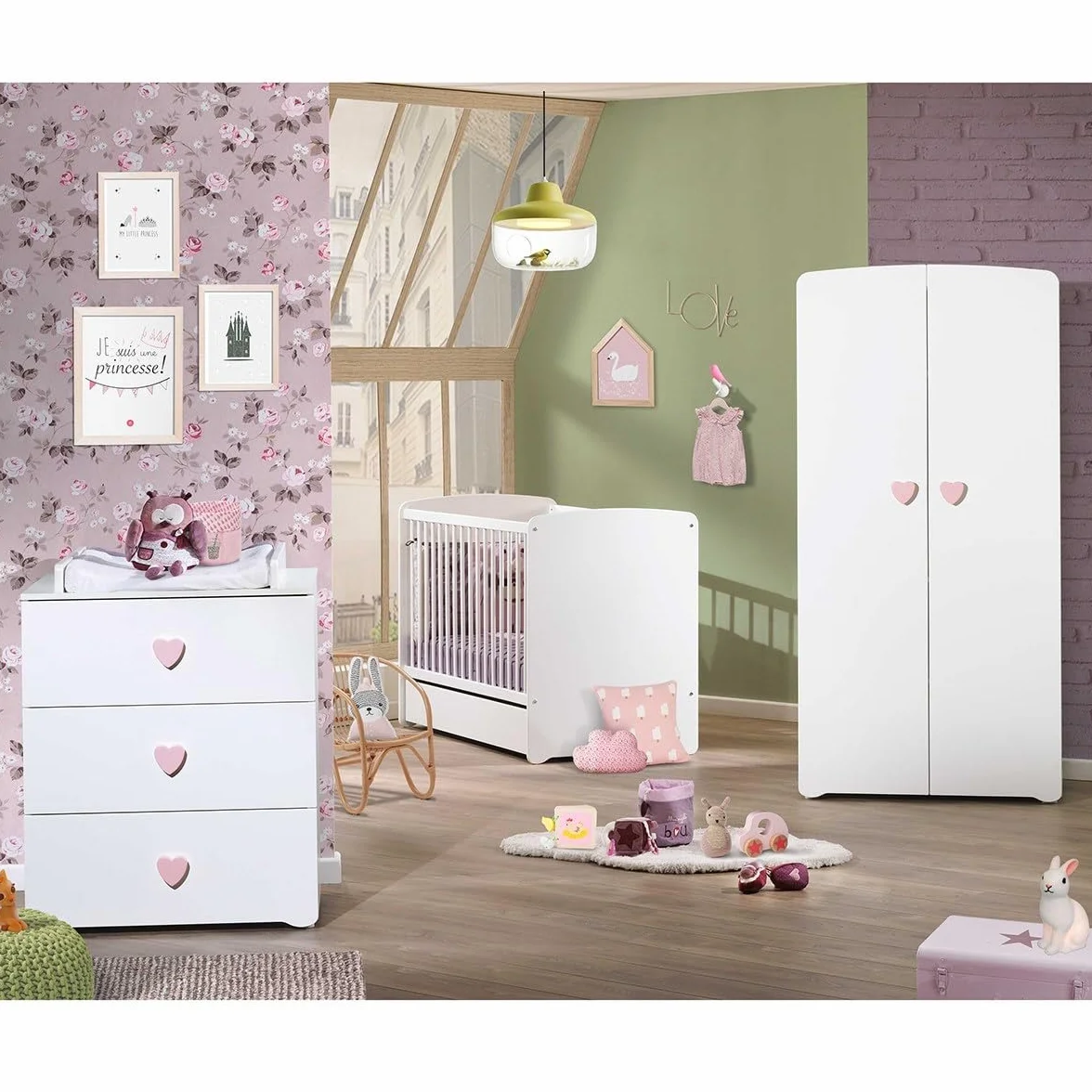 Armoire Enfant Meuble Rangement 2 Portes 85 x 175 x 56 cm Fabriqué en France Sauthon
