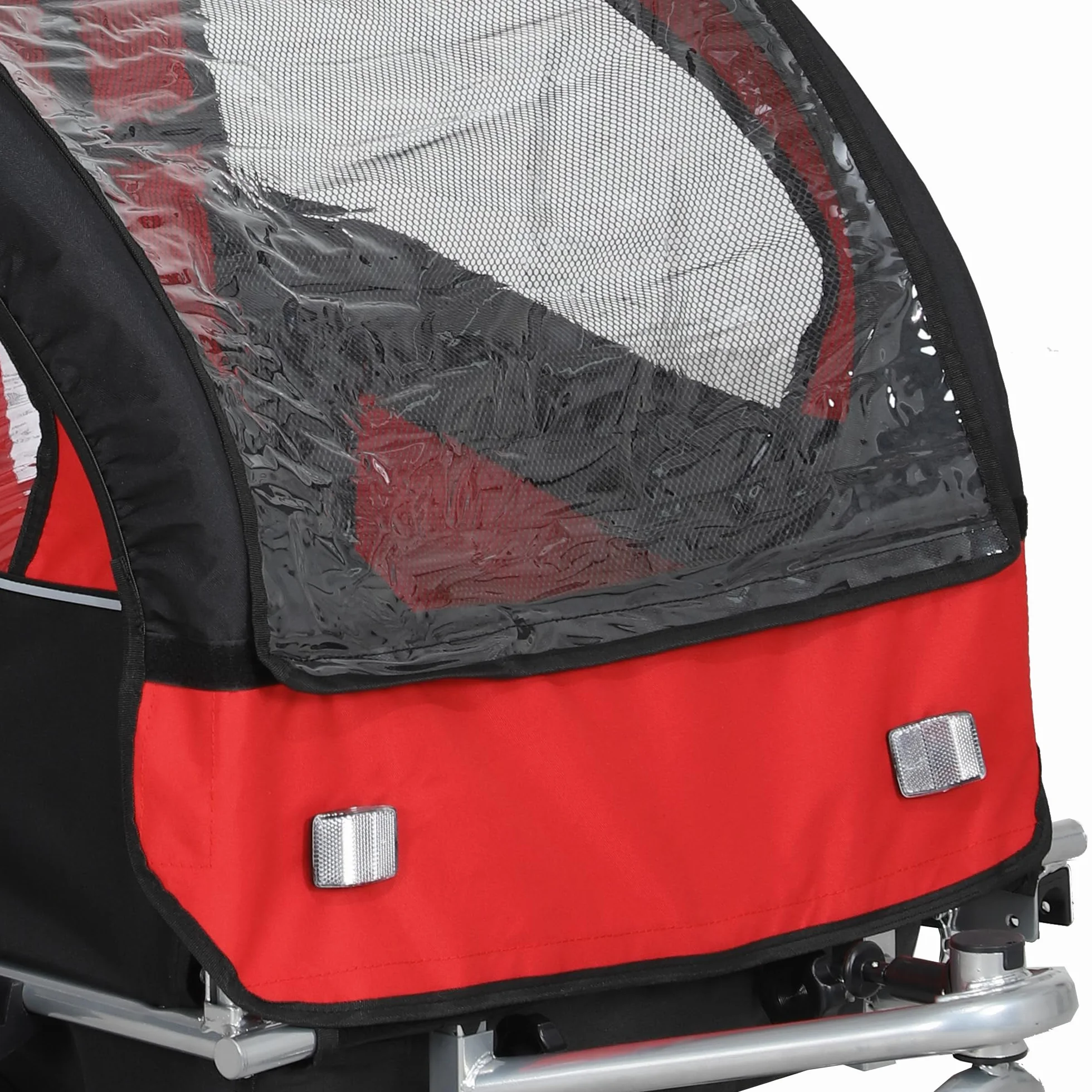 HOMCOM Remorque Velo Enfant 2 en 1 Poussette vélo bébé 2 Places, Ceinture Sécurité 5 Points, Charge 40 Kg