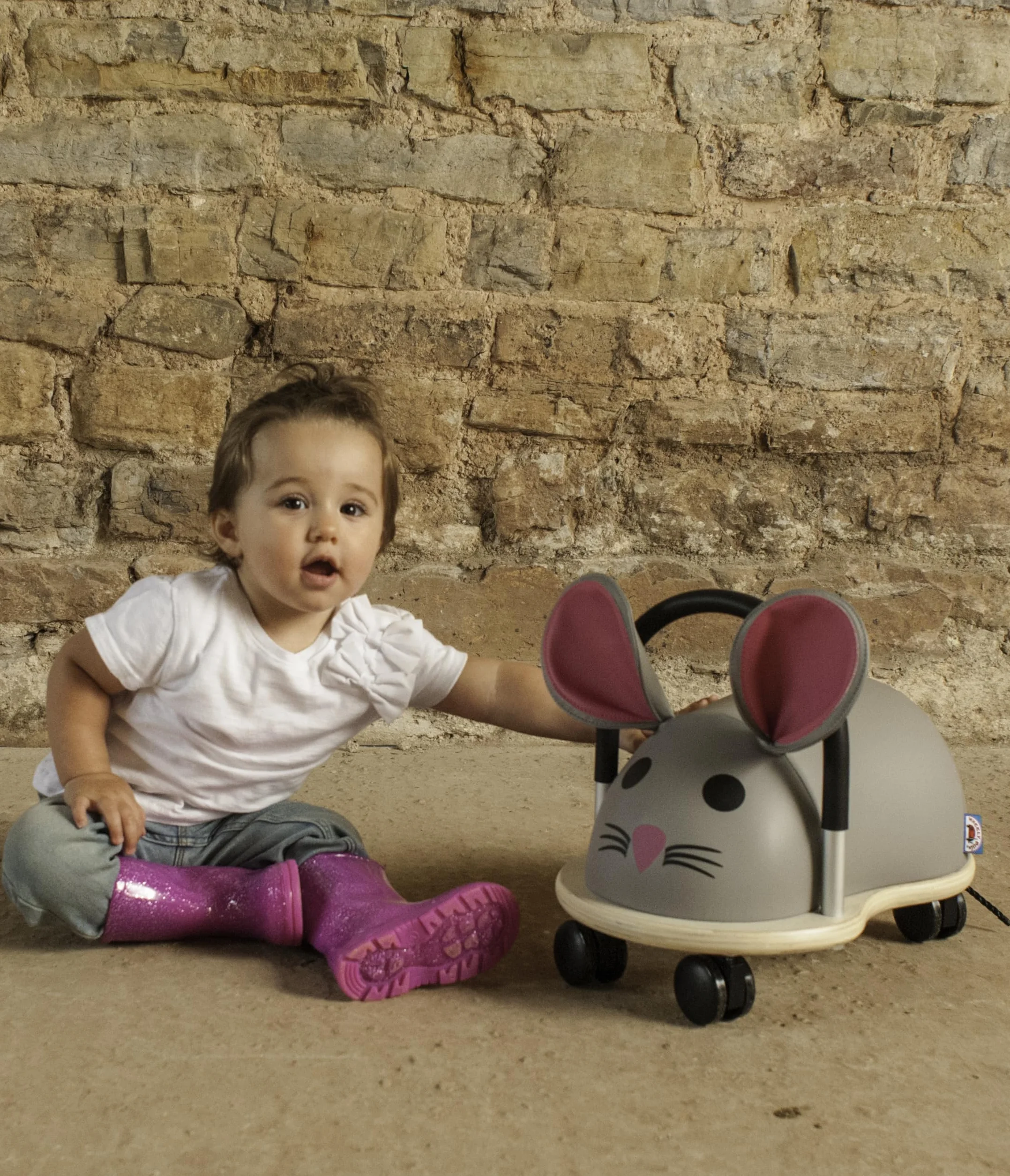 Wheely Bug Trotteur Souris multi-directionnel bois 1-3 ans