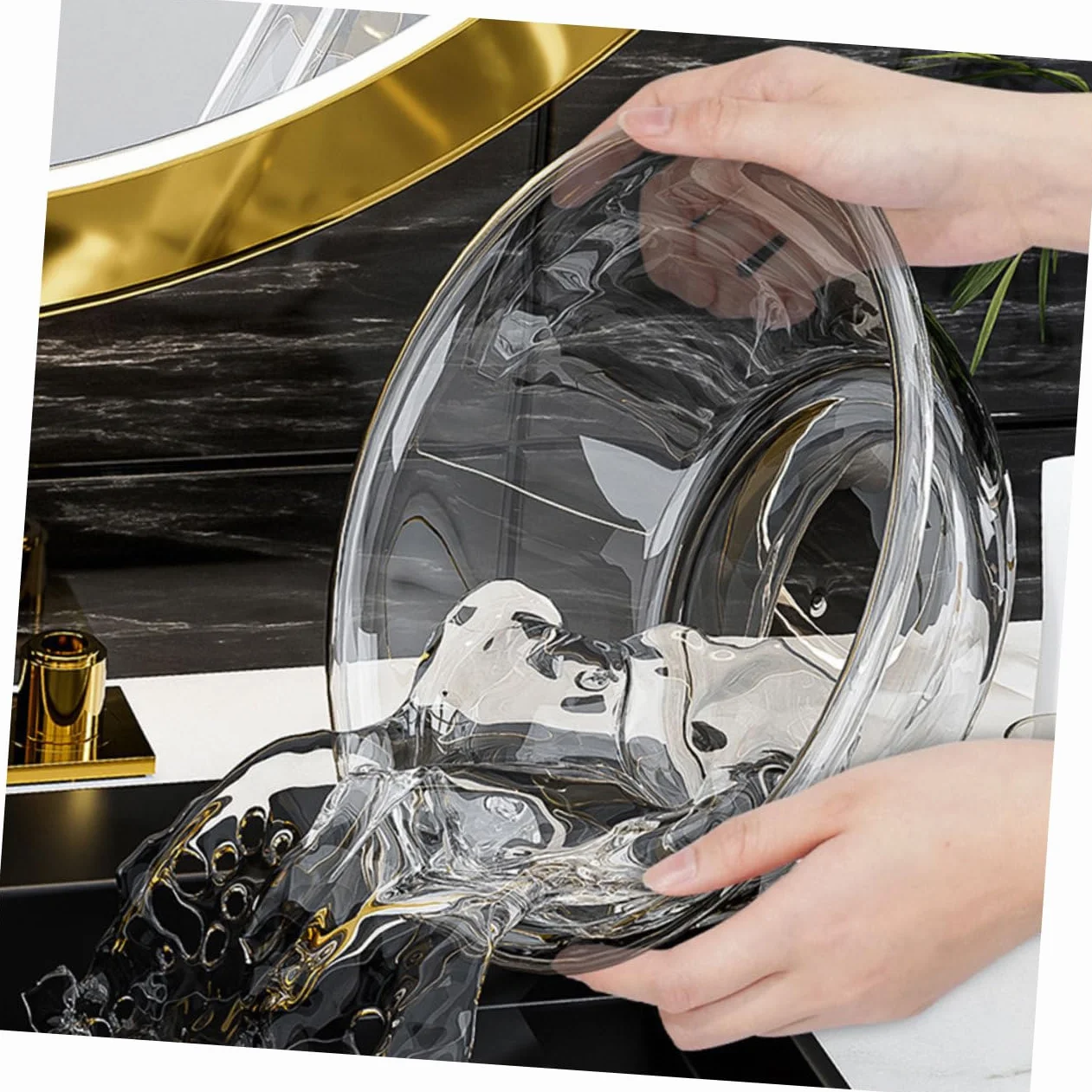 ABOOFAN Bassin en Plastique Transparent Résistant, Capacité Moyenne, Lavage Visage Salon