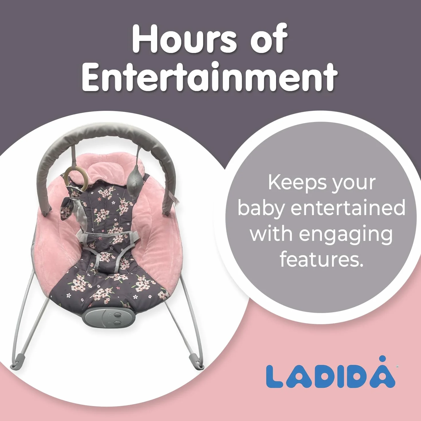 Transat pour bébé avec musique apaisante et vibration LADIDA