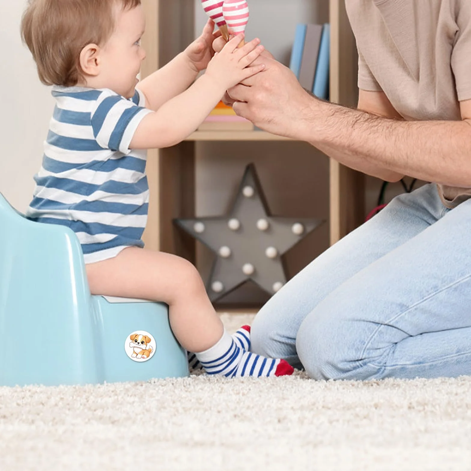 Tinoaly Autocollants d'Apprentissage Propreté, Autocollants Siège Pot Changeant de Couleur pour Toilettes Tout-Petits (15 Motifs Animaux)