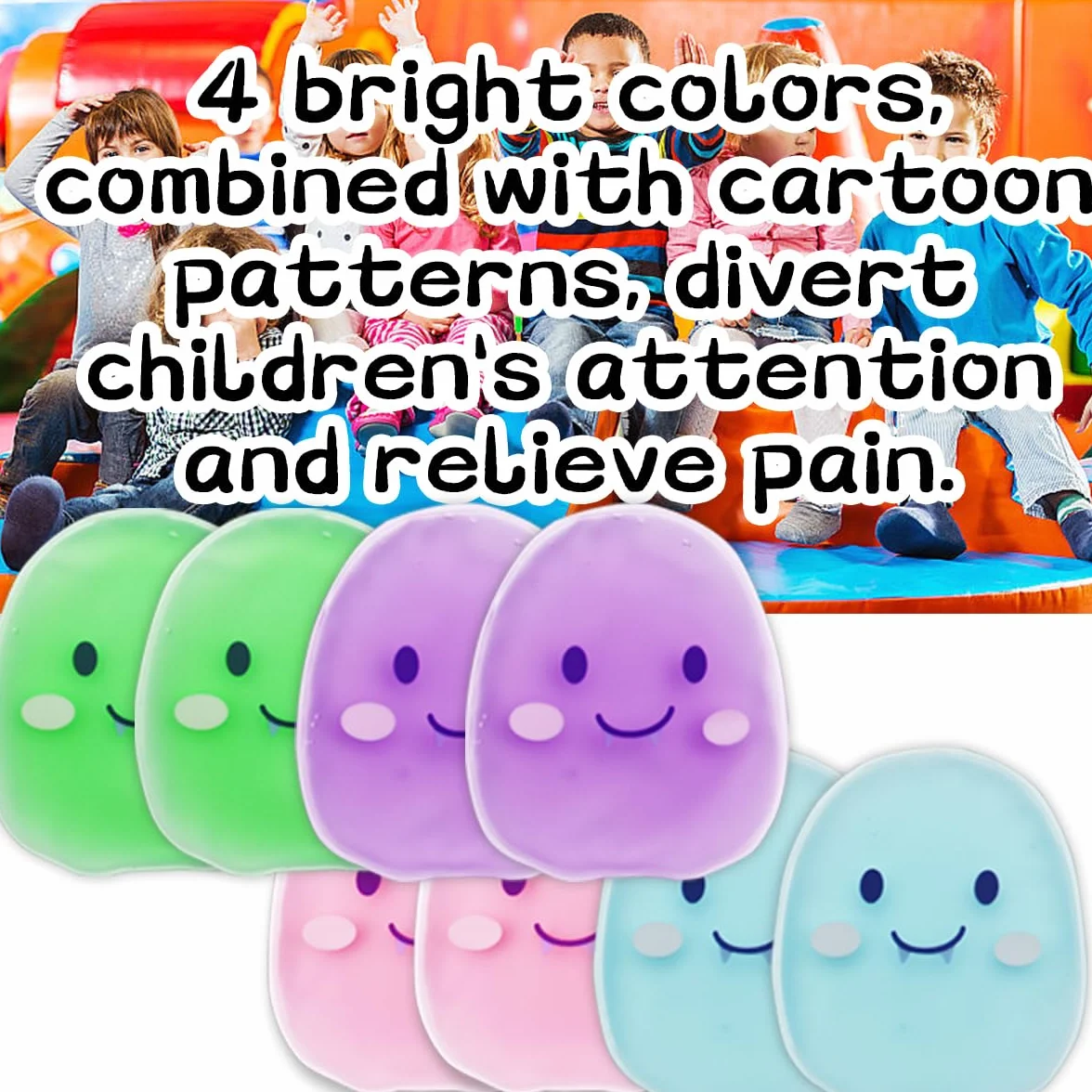 Lot de 8 blocs de glace pour enfants blessés, poche de glace avec housse souple