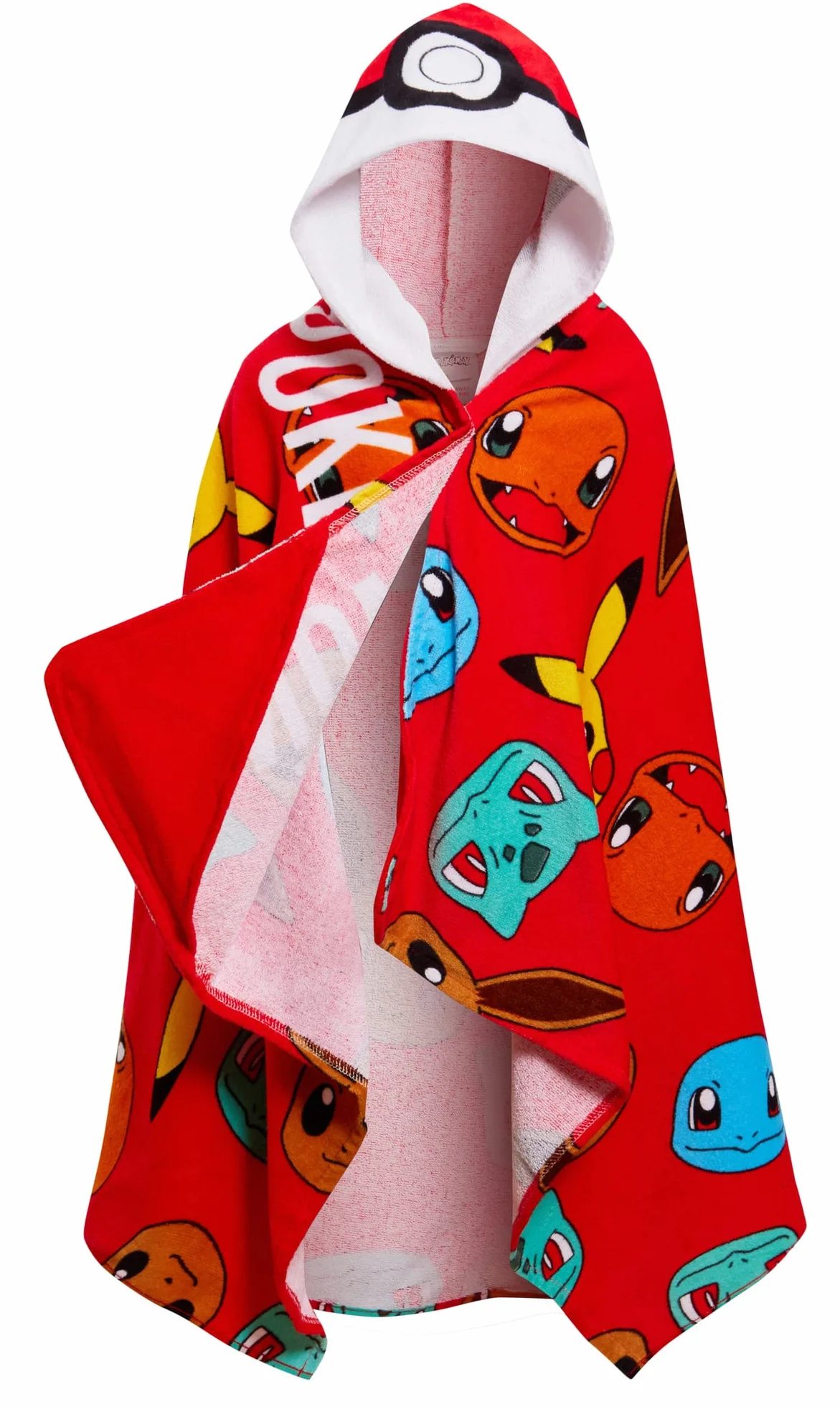 Pokémon Serviette à Capuche 100% Coton Enfants Poncho Pokeball Pikachu Plage Bain Wrap