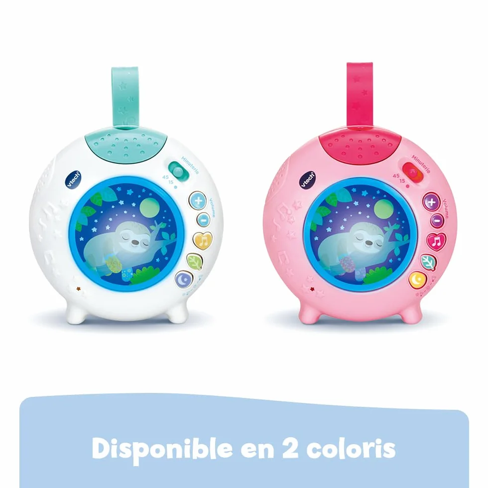 VTech Lumi Veilleuse Nuit Enchantée Rose Veilleuse Bébé Musicale Projection Lumineuse Plafond Musique Douce Bruits Blancs Sons Nature Cadeau Naissance