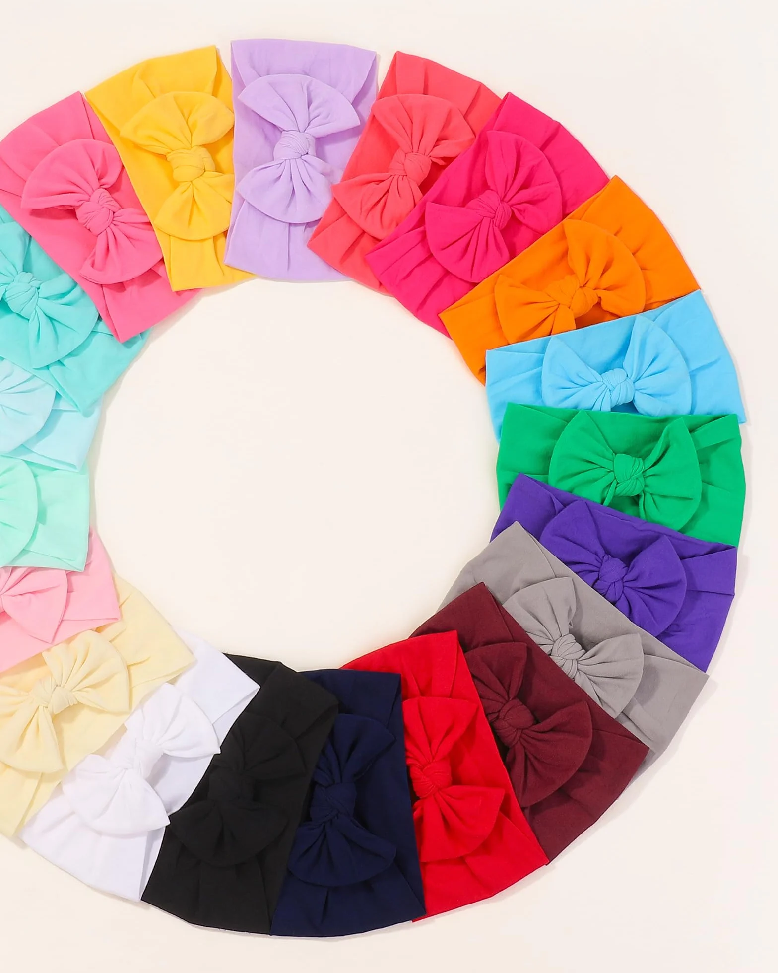 Bandeaux Élastiques avec Nœud en Nylon pour Nouveau-Nés - Accessoires Jollybows