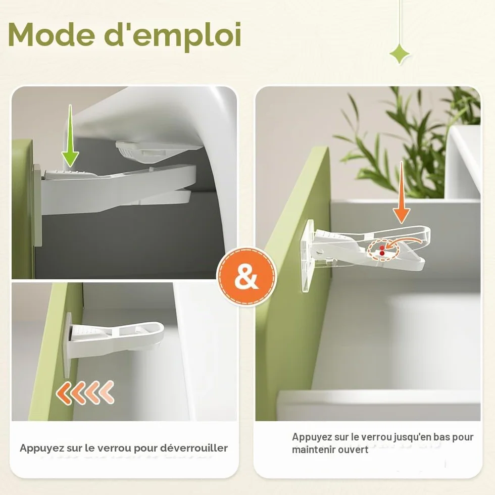 SAFELON 12 Pièces Serrures d’armoire de sécurité pour bébé à l’épreuve des enfants avec vis (Blanc)