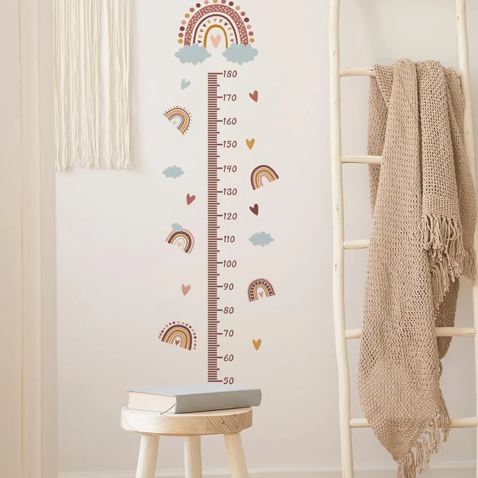 Autocollant Mural Enfant Règle Hauteur Murale Diagramme Croissance Bébé PVC 50-180 cm