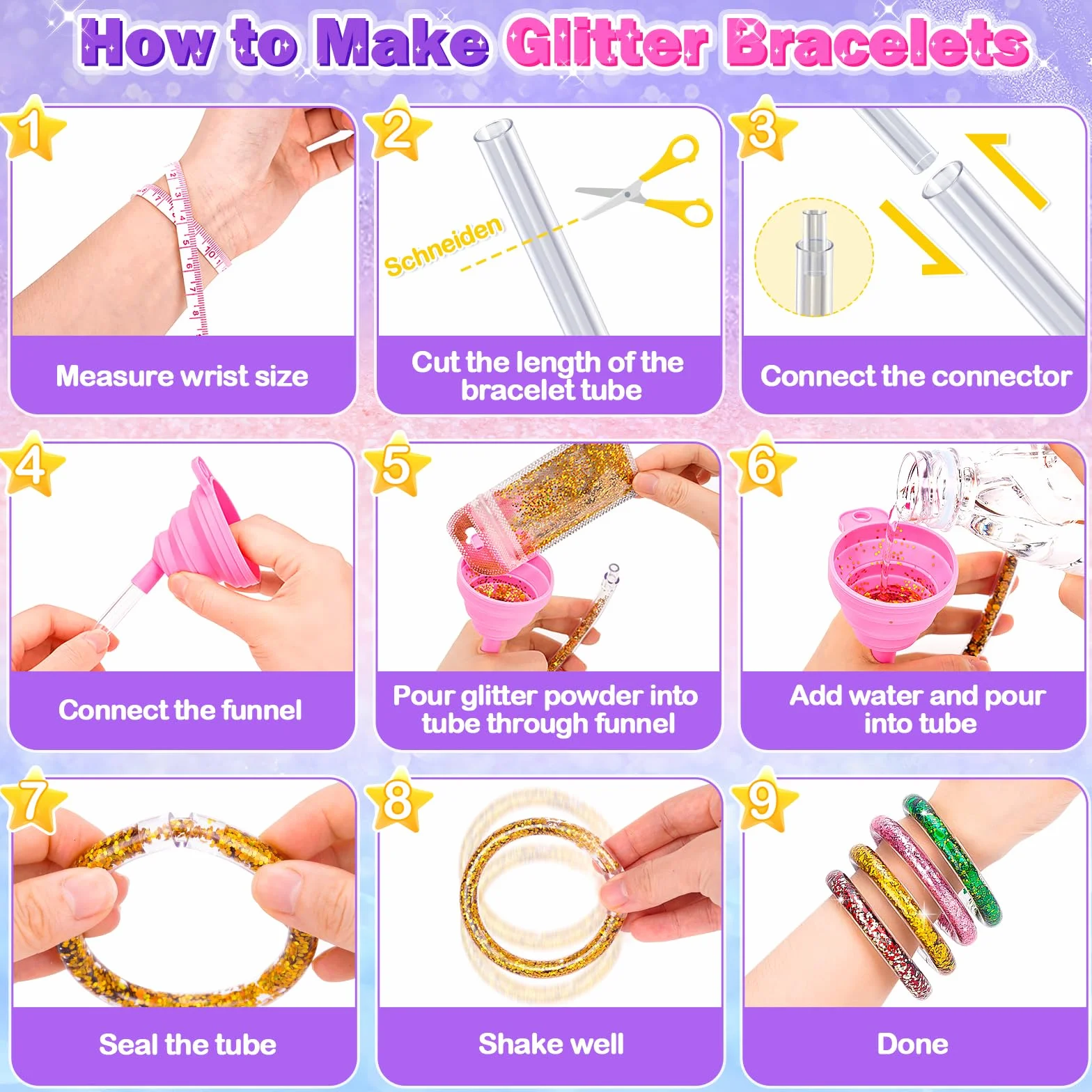 Kit Bracelet Enfant Fille 5-9 ans, Activité Manuelle Bricolage Cadeau Anniversaire