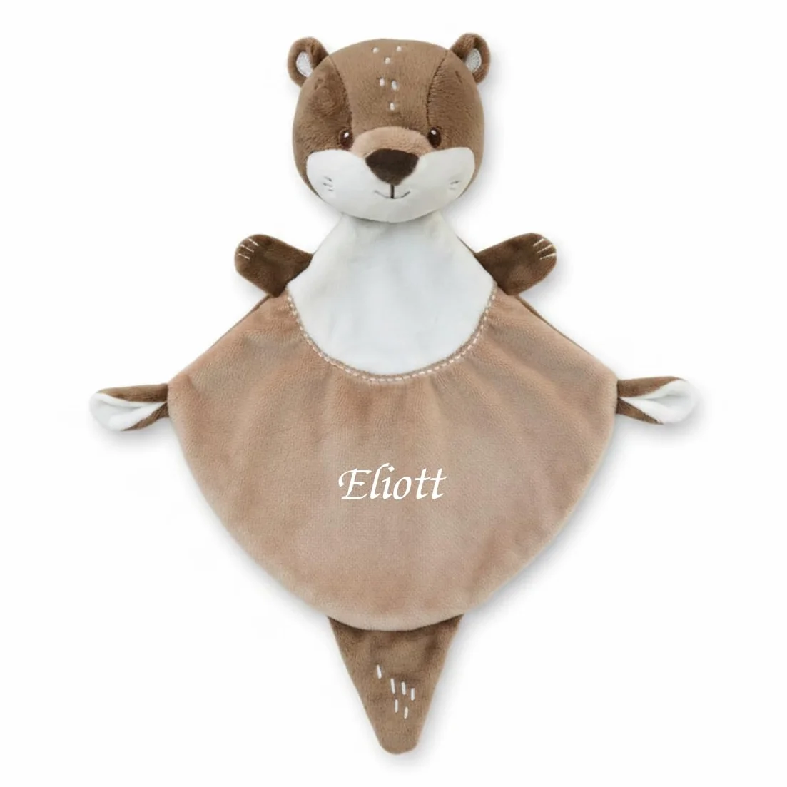 Les Doudous Malins Lilou la Loutre 30 cm Doudou Brodé Prénom Cadeau Naissance Bébé