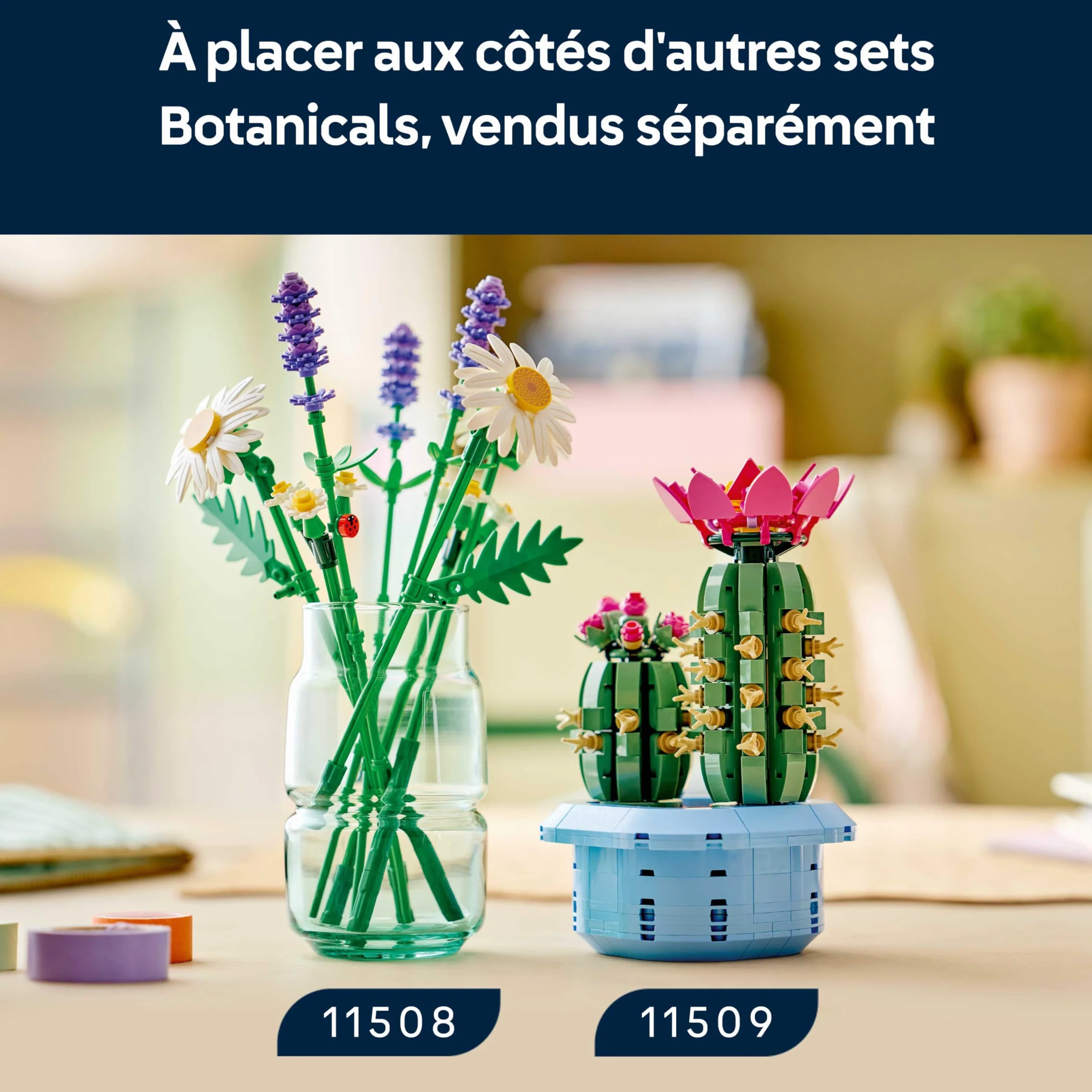 LEGO Botanicals Marguerites 11508 Bouquet de Fleurs Artificielles Marguerites & Lavande Décoration Chambre DIY Cadeau Fille 9 Ans Adulte