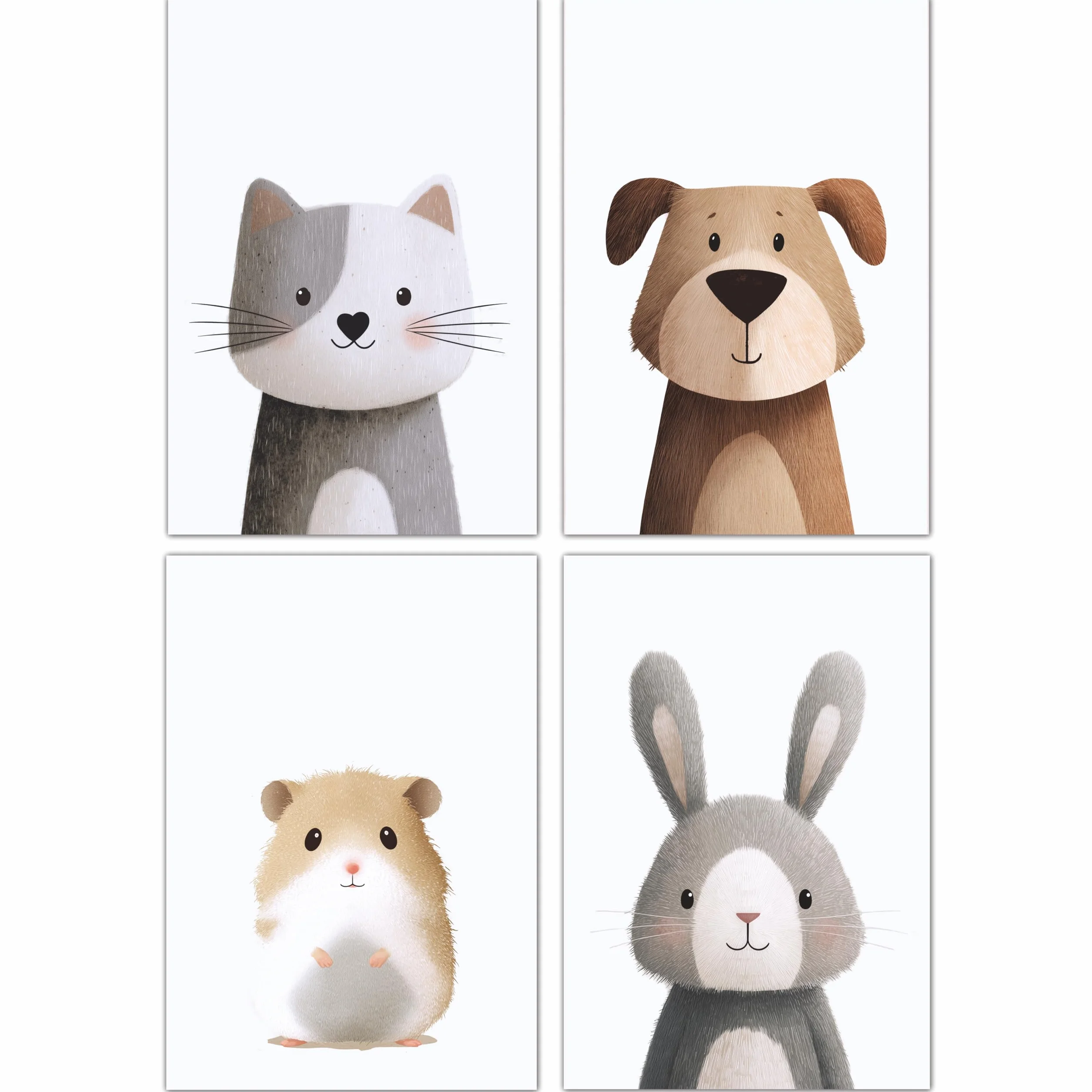 PACKLIST® Posters Animaux Chambre Bébé DIN A4 21x30cm 250 g/m²