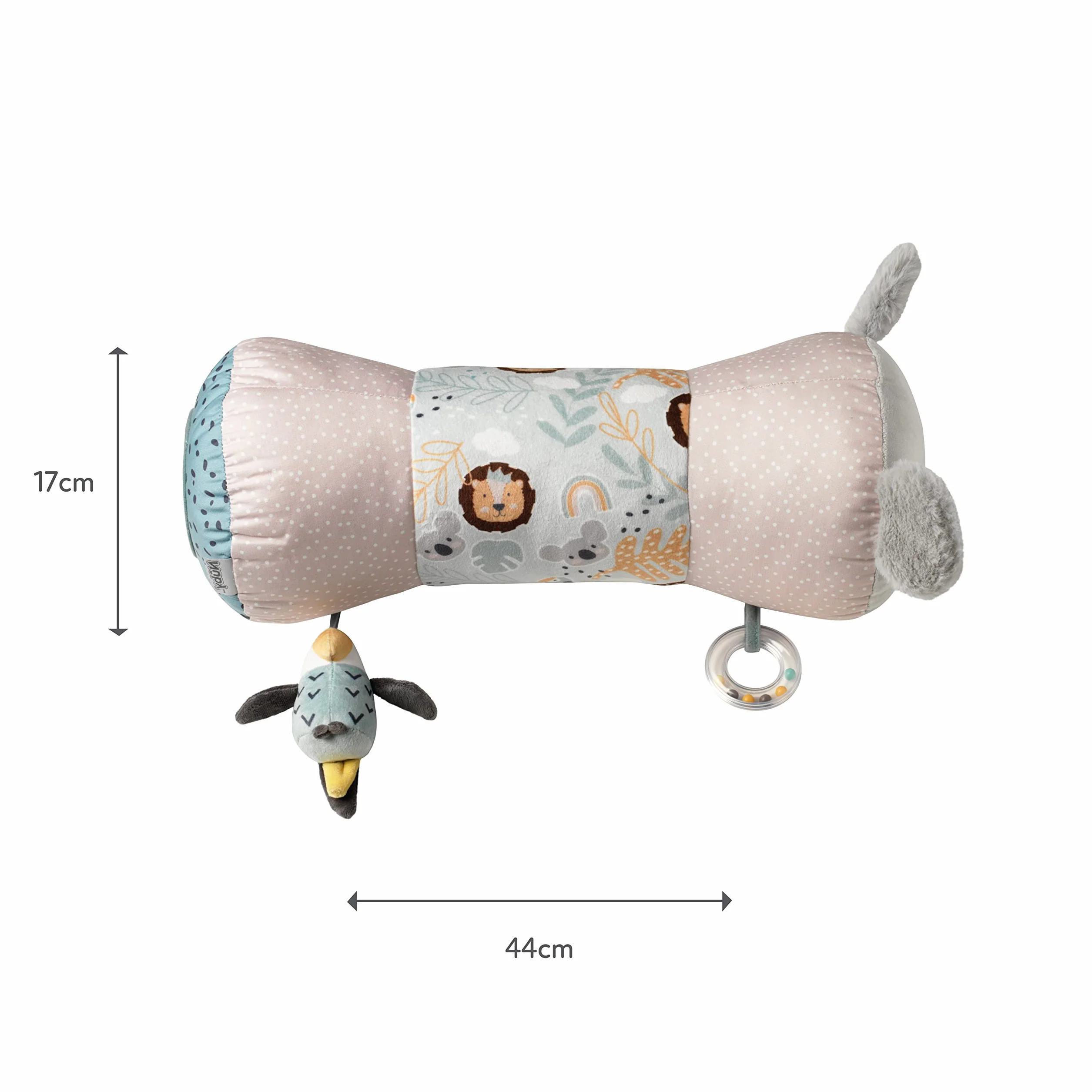 Nuby Coussin Tummy Time Animal Adventures – Support bébé pour le temps sur le ventre – Jouets sensoriels – Miroir sûr pour bébé – Peluche – Dès la naissance