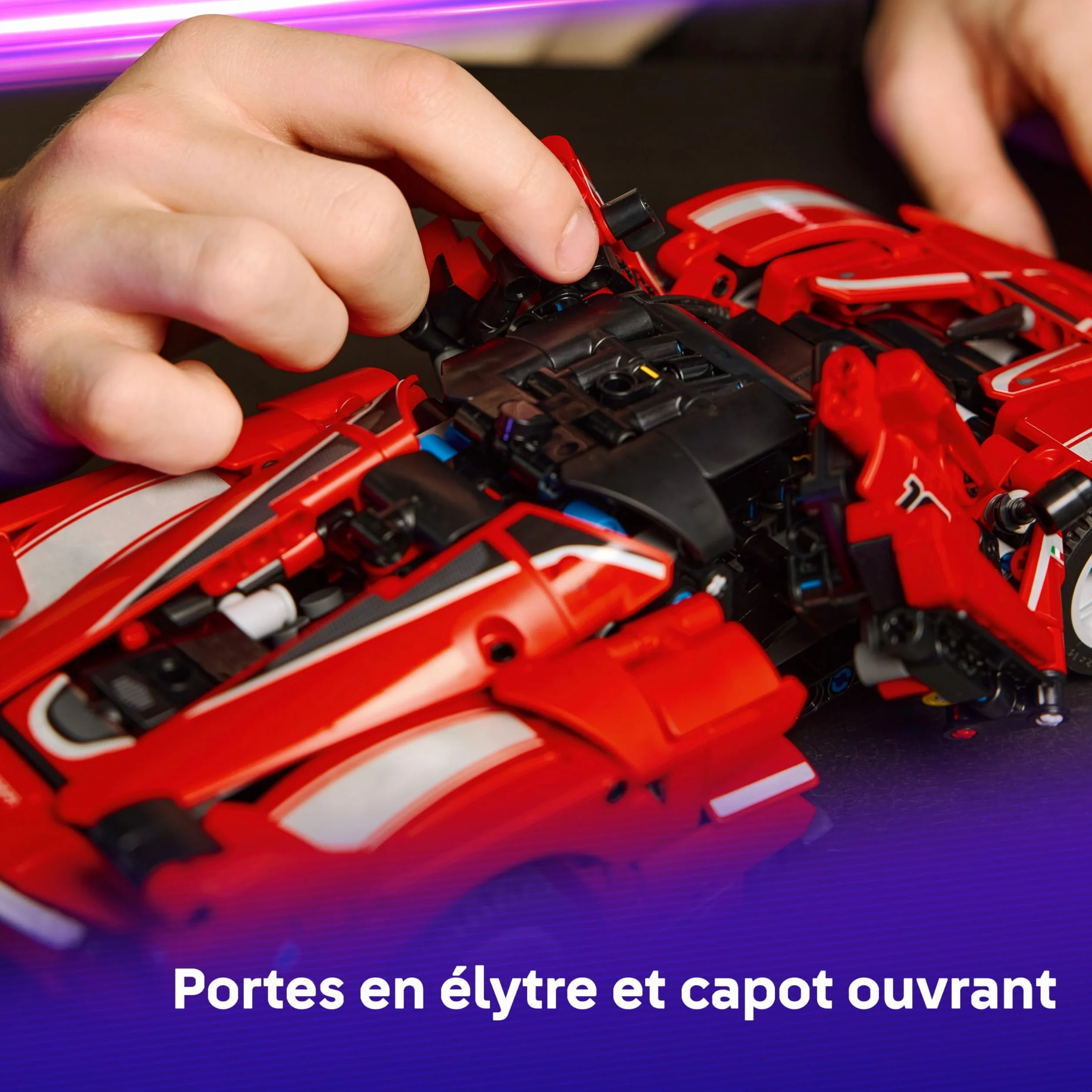 LEGO Technic Ferrari FXX K Voiture de Course Maquette de Construction Moteur V12 Différentiel Pistons Mobiles Cadeau 10 Ans 42212