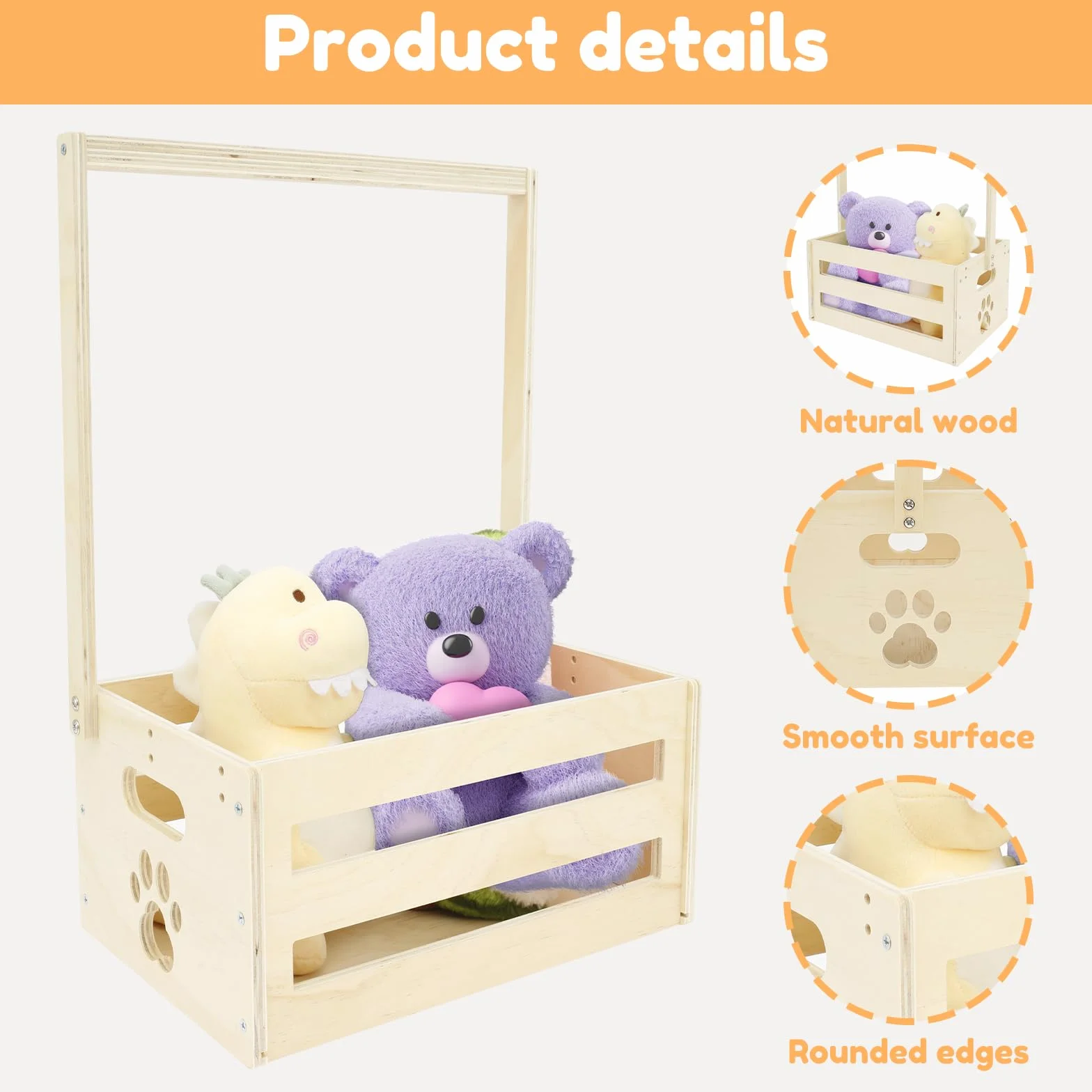 Panier cadeau bébé boîte en bois rangement porte-vêtements