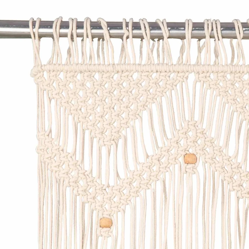 Rideau de Fenêtre Macramé Coton 140x240 cm vidaXL Séparateur de Pièce Salon