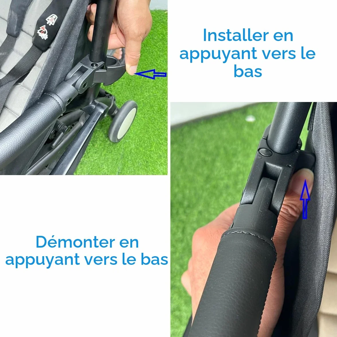 Barre pare-chocs poussette bébé compatible Babyzen YoYo 2 Yoyo+ noir