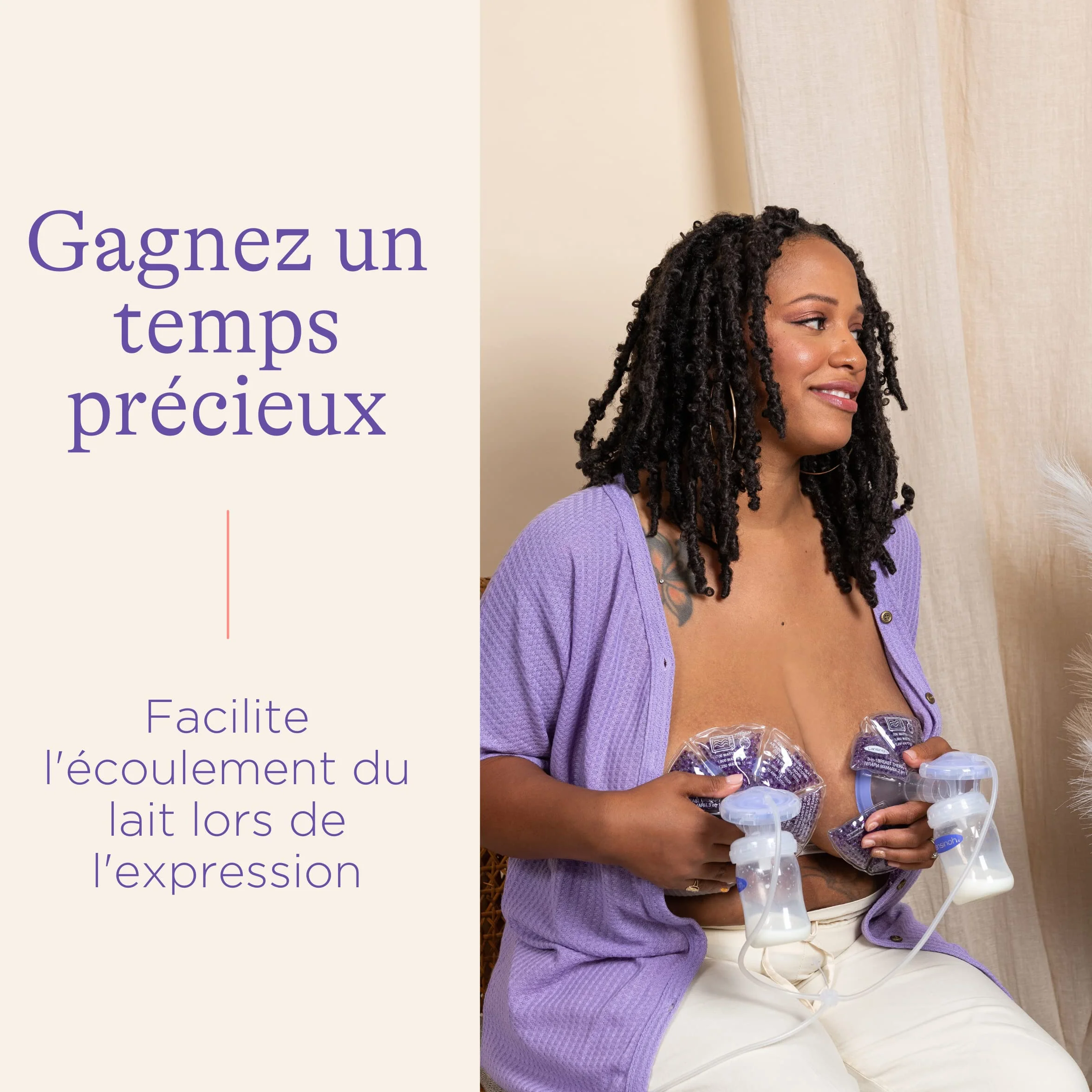 Lansinoh Compresses 3-en-1 chaud/froid allaitement réutilisables thérapie thermique maman