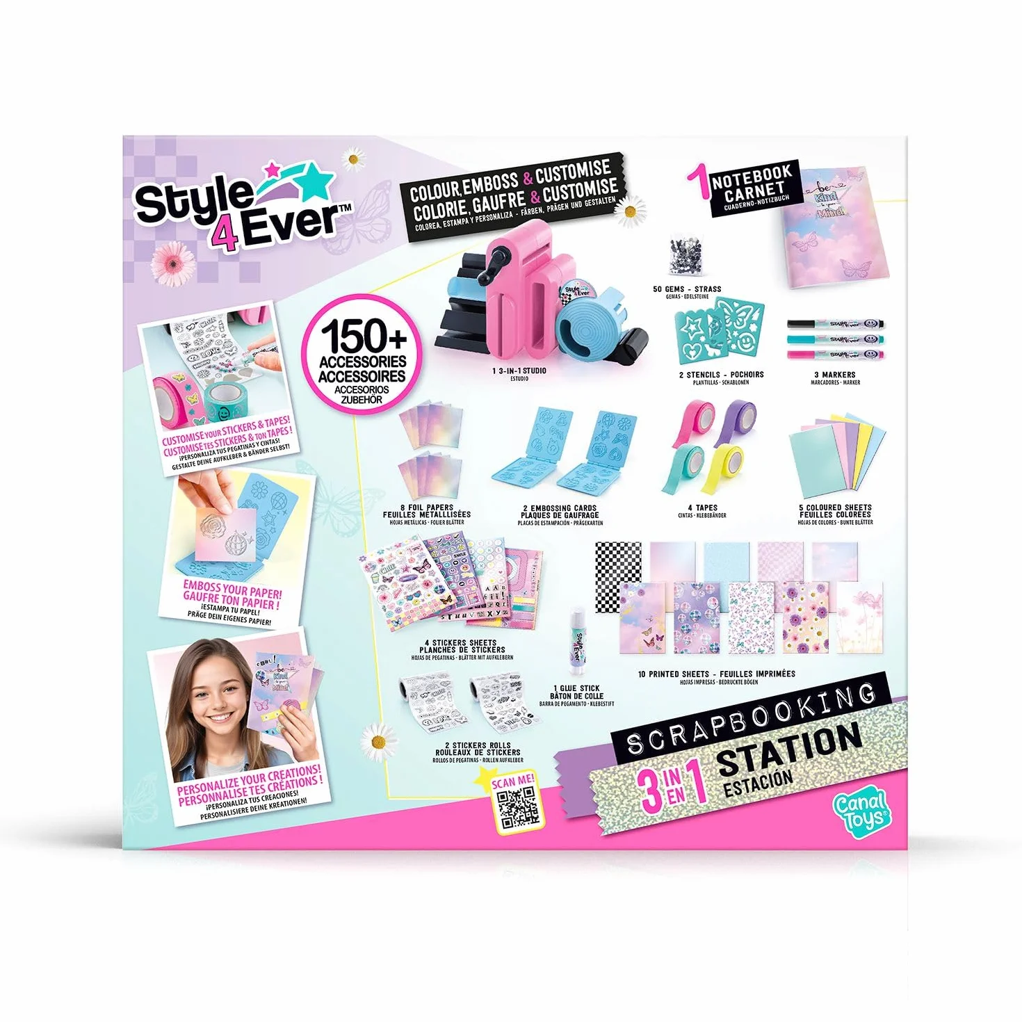 Canal Toys Style 4 Ever Le Studio de Scrapbooking 3 en 1 pour Enfants de 6 Ans+ Activité Manuelle Loisir Créatif