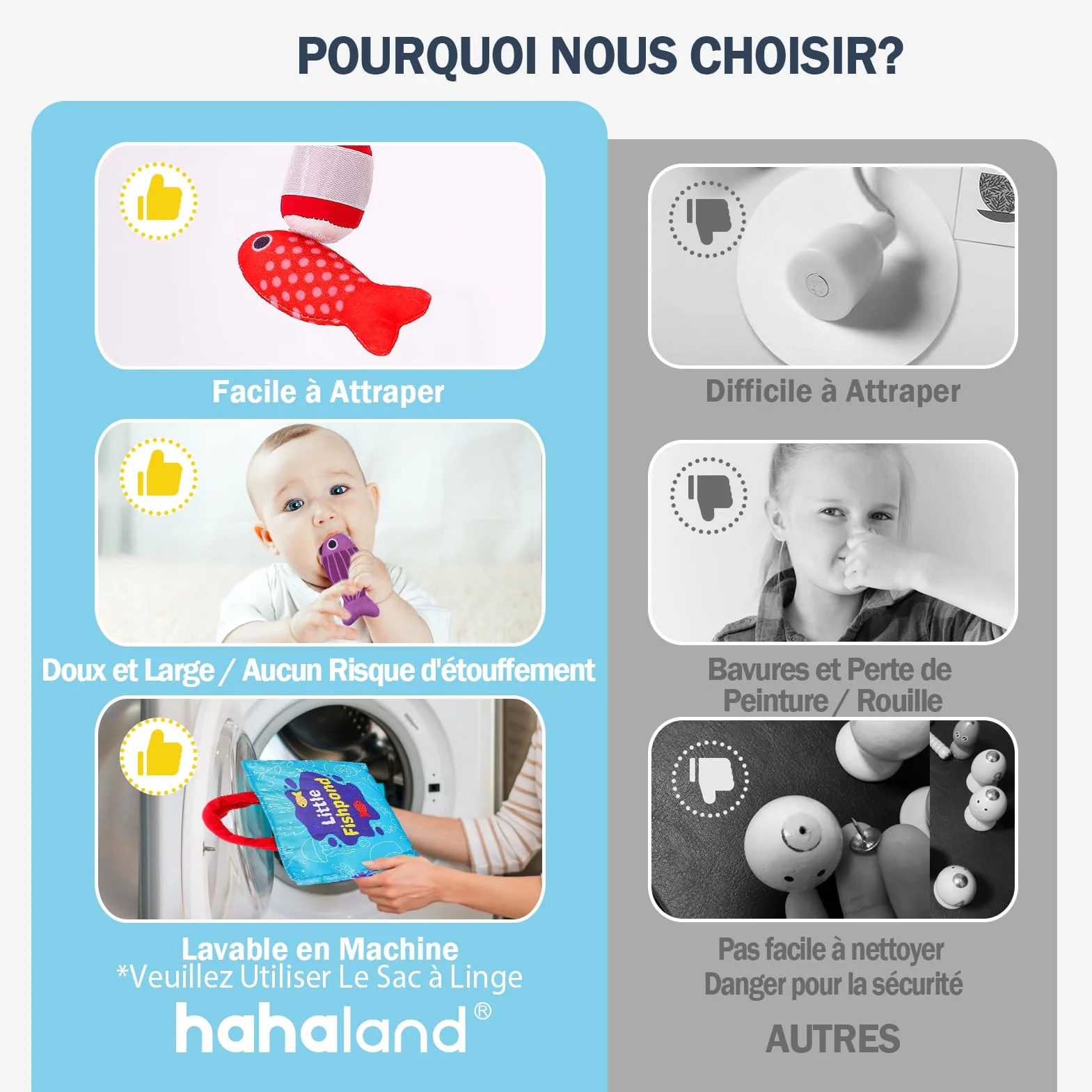 hahaland Jouet Bebe 1 an Jeux Montessori Pêche a la Ligne pour Enfant 1 2 3 Ans Jouet Éducatif Motricité Fine Cadeau Garcon Fille 6 9 12 18 Mois