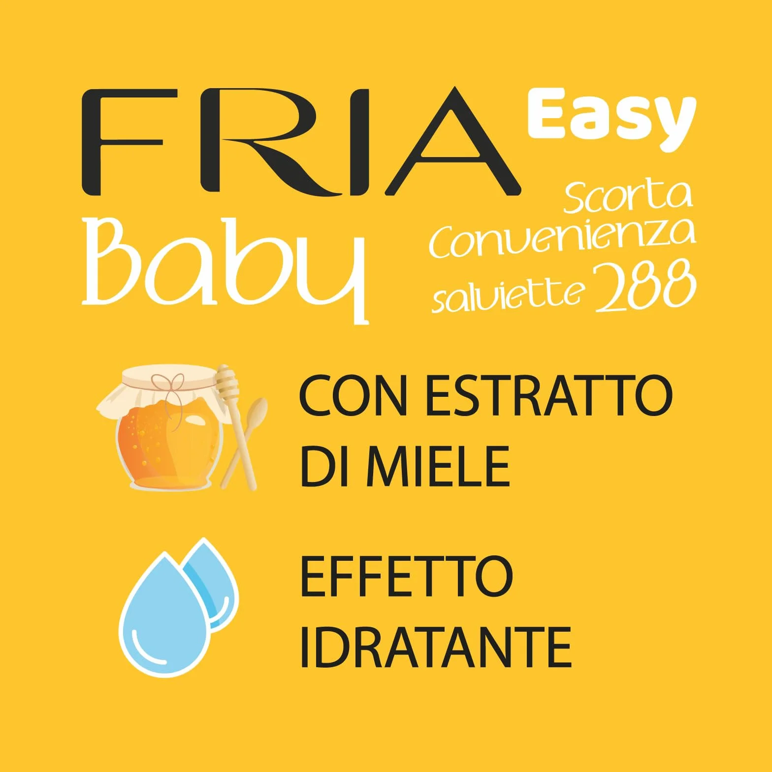 Easy Baby Lingettes de changement de couches à l'aloe vera et au miel, hydratantes, testées dermatologiquement, 288 pièces