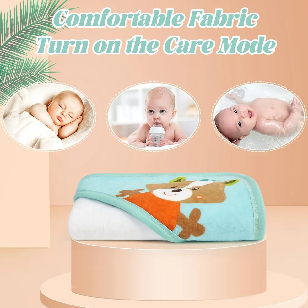 Serviette de Bain avec Capuche Bébé 65 x 65 cm Super Absorbante pour Nouveau-né 0-5 Ans