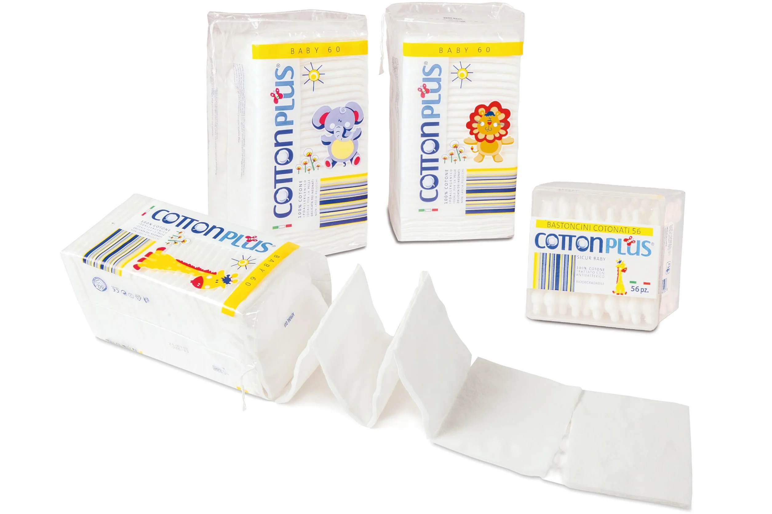 Cotton Plus Bébé hydrophile Coton 60 pièces