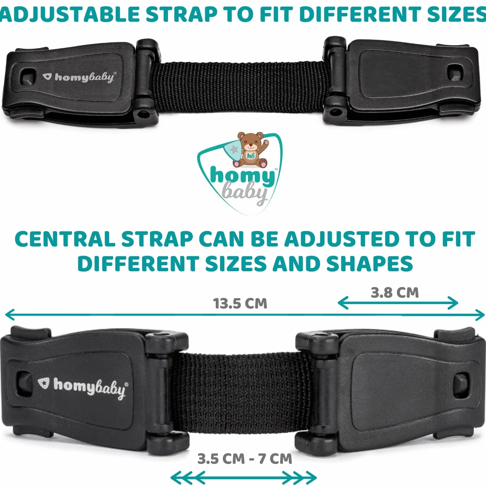 HOMYBABY Chest Clip bébé - Boucle de protection pour siège enfant - Pince harnais enfant - Clip de Poitrine Bébé (STANDARD, X2)