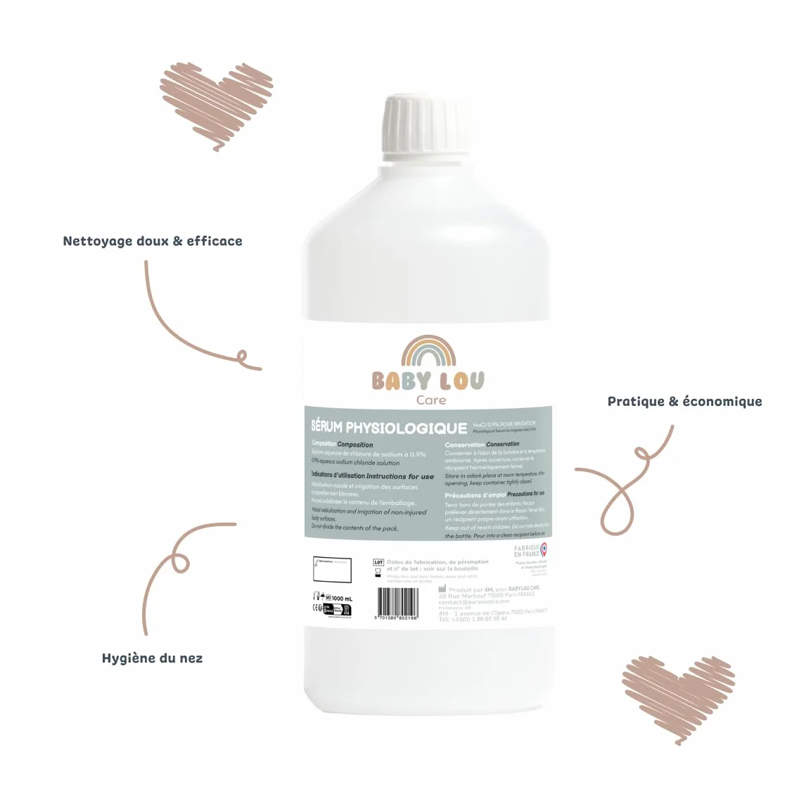 Sérum Physiologique 3x1L NaCl 0,9% Lavage Fosses Nasales France