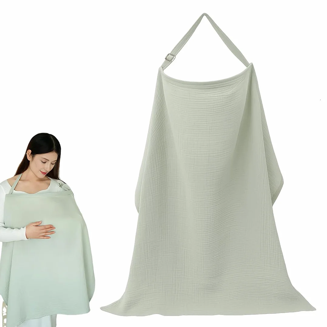 Couverture Allaitement Bébé, Tablier Allaitement, Cache Allaitement Écharpe Coton Douce Respirante Ajustable