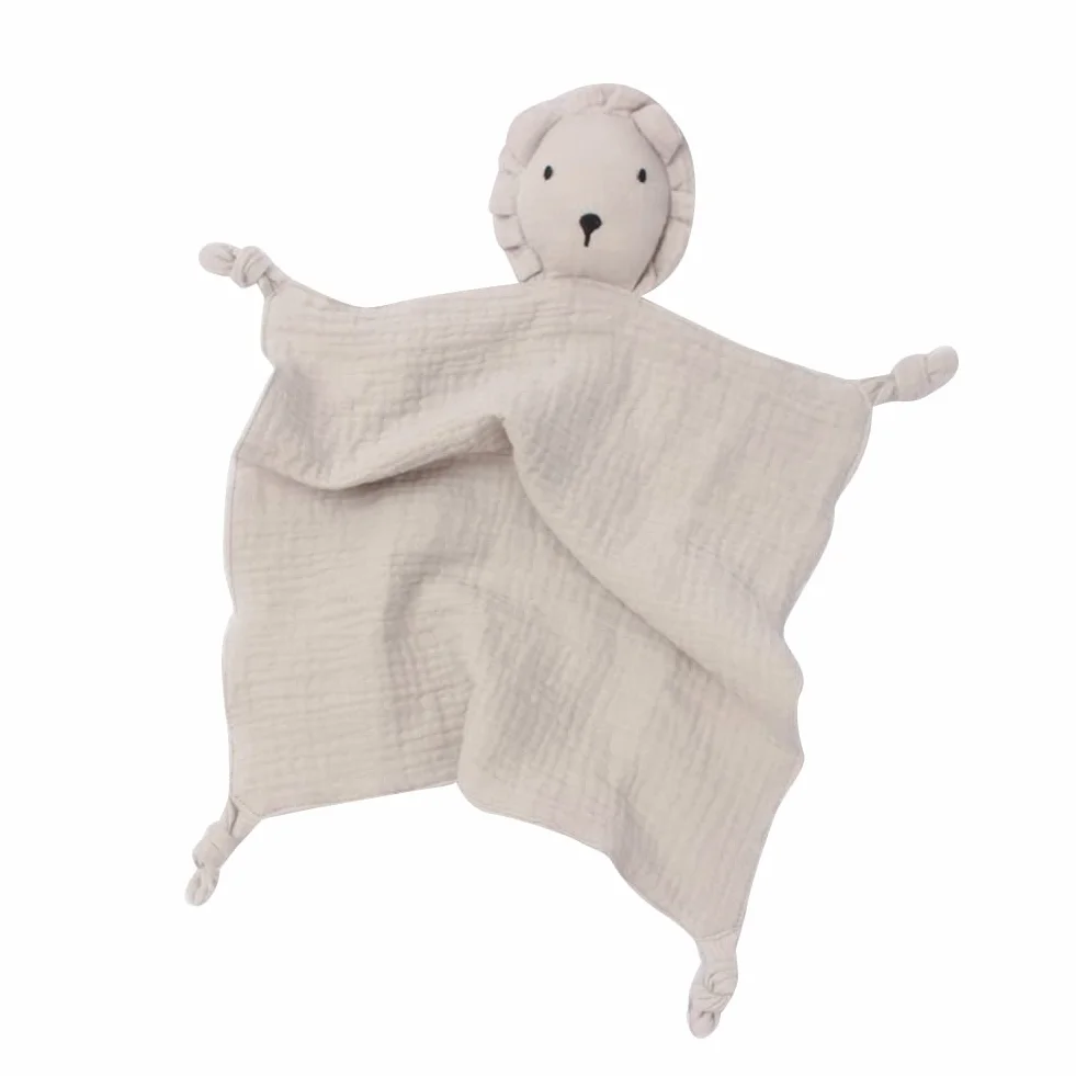Peluche doudou panda lion éléphant mousseline jouet bébé cadeau naissance