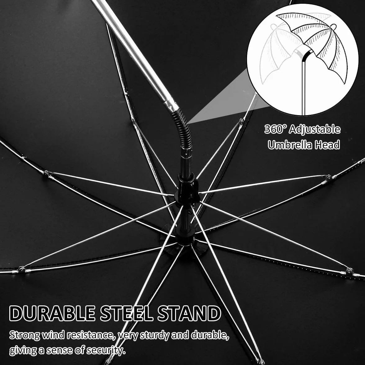 Ombrelle Poussette Universelle Anti UV 50+ Parasol Bébé avec Pince Flexible Bras Réglable
