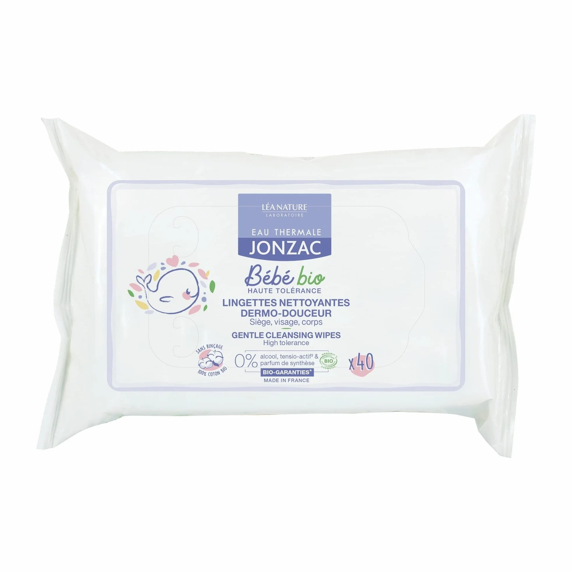 Eau de Jonzac Bébé Bio 40 Lingettes Nettoyantes