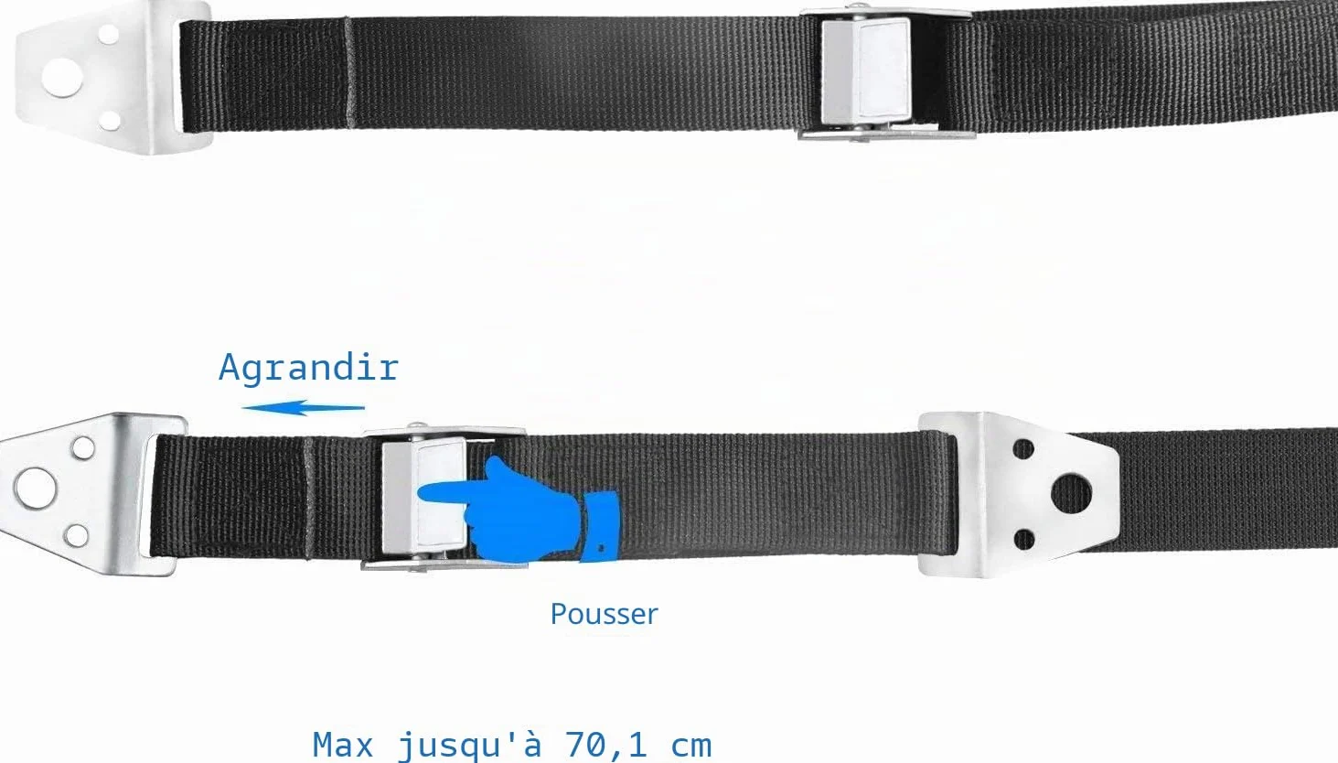 BOOTWO Lot de 2 Sangles Anti-basculement pour Meubles et TV Sécurité Bébés Enfants Réglables