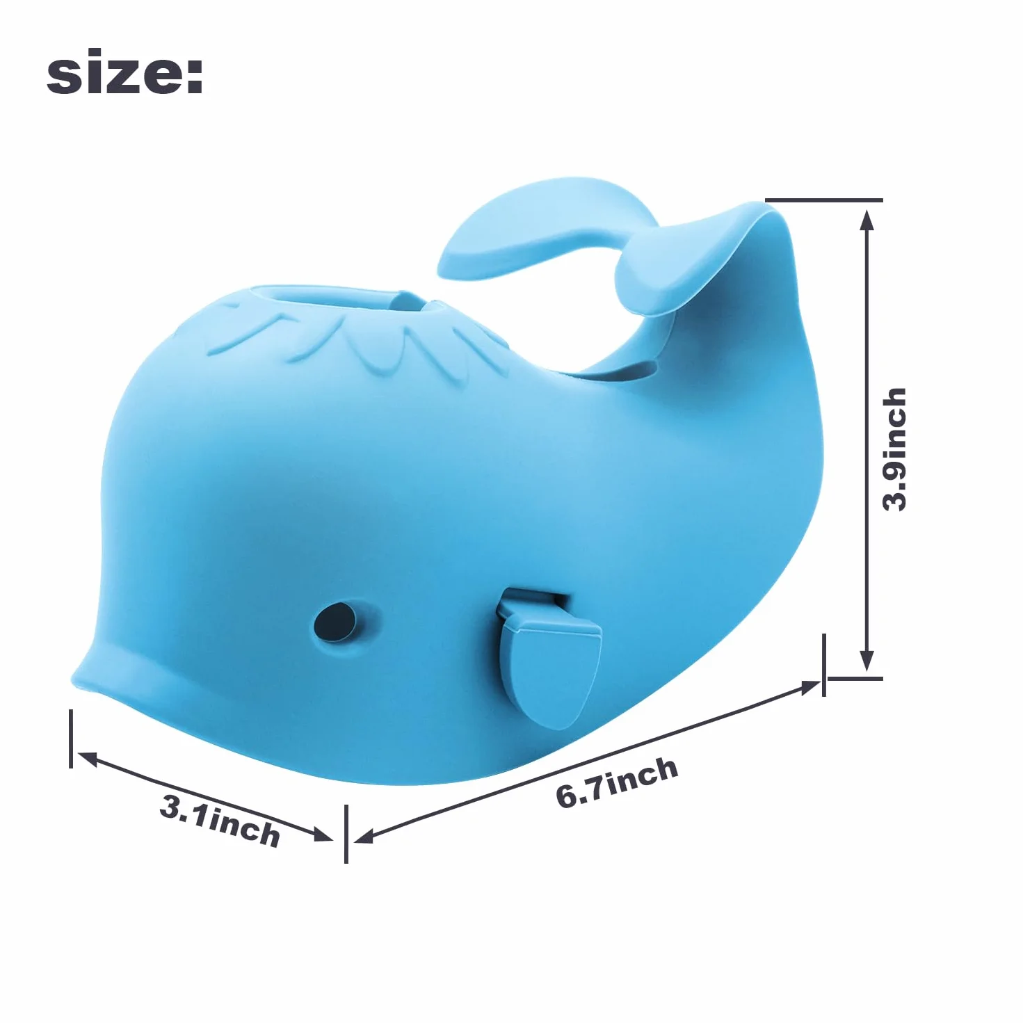 Couvercle de Robinet pour Bébé en Silicone Souple, Baleine Bleue, Ajustement Universel
