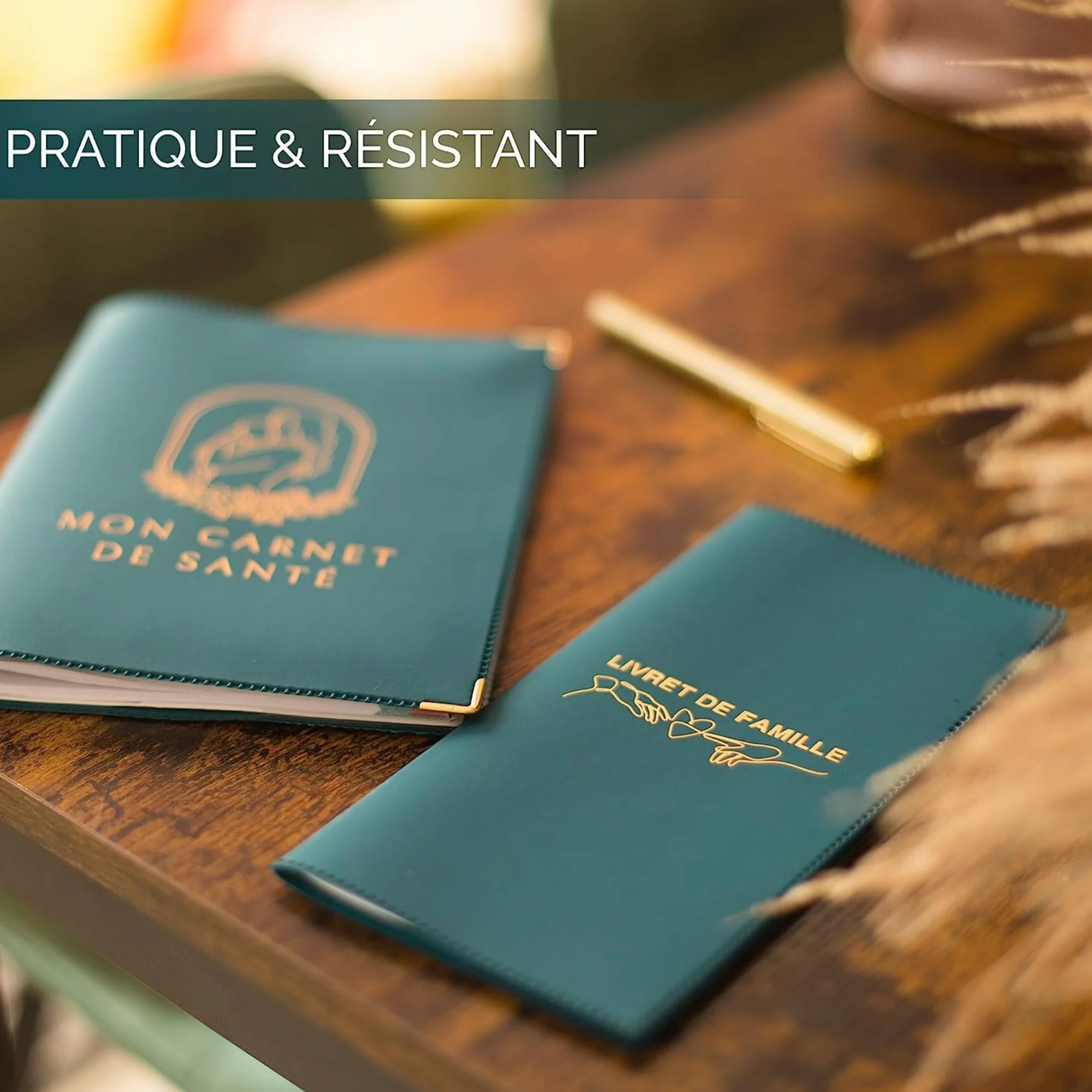 Protège Carnet de Santé et Livret de Famille Bébé Dimensions Standard Fabriqué en France
