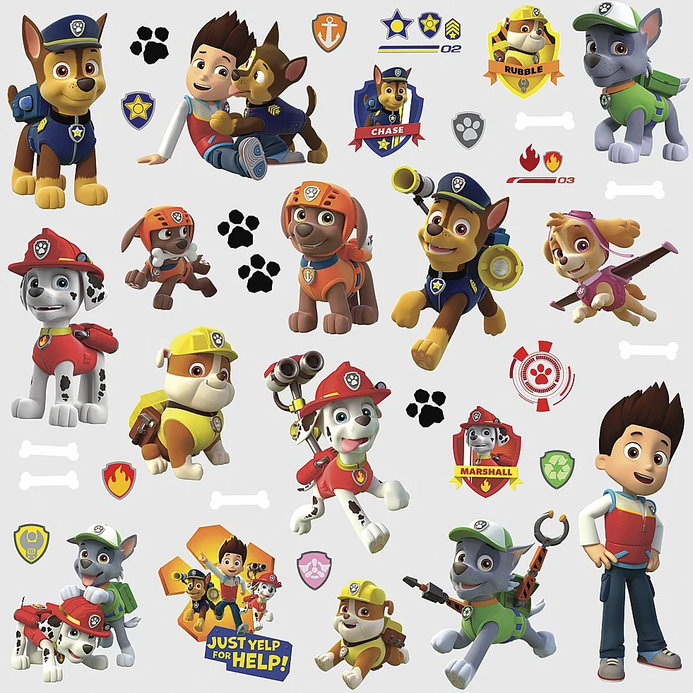 Lot de 37 stickers repositionnables Paw Patrol La Pat Patrouille