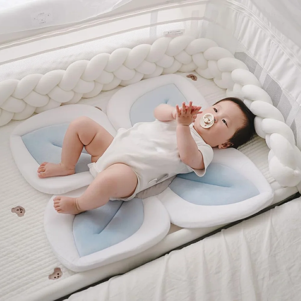 Coussin de Bain Bébé 80cm, Siège de Bain en Maille, Tissu Doux, Blanc