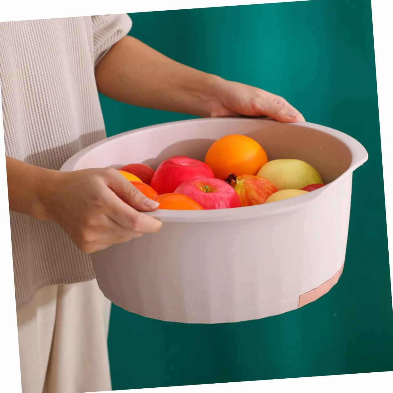 Bassine de Lavage Grosse Taille pour Bébé Rose, Bassin en Plastique Épais pour Nettoyage Linge Camping Maison