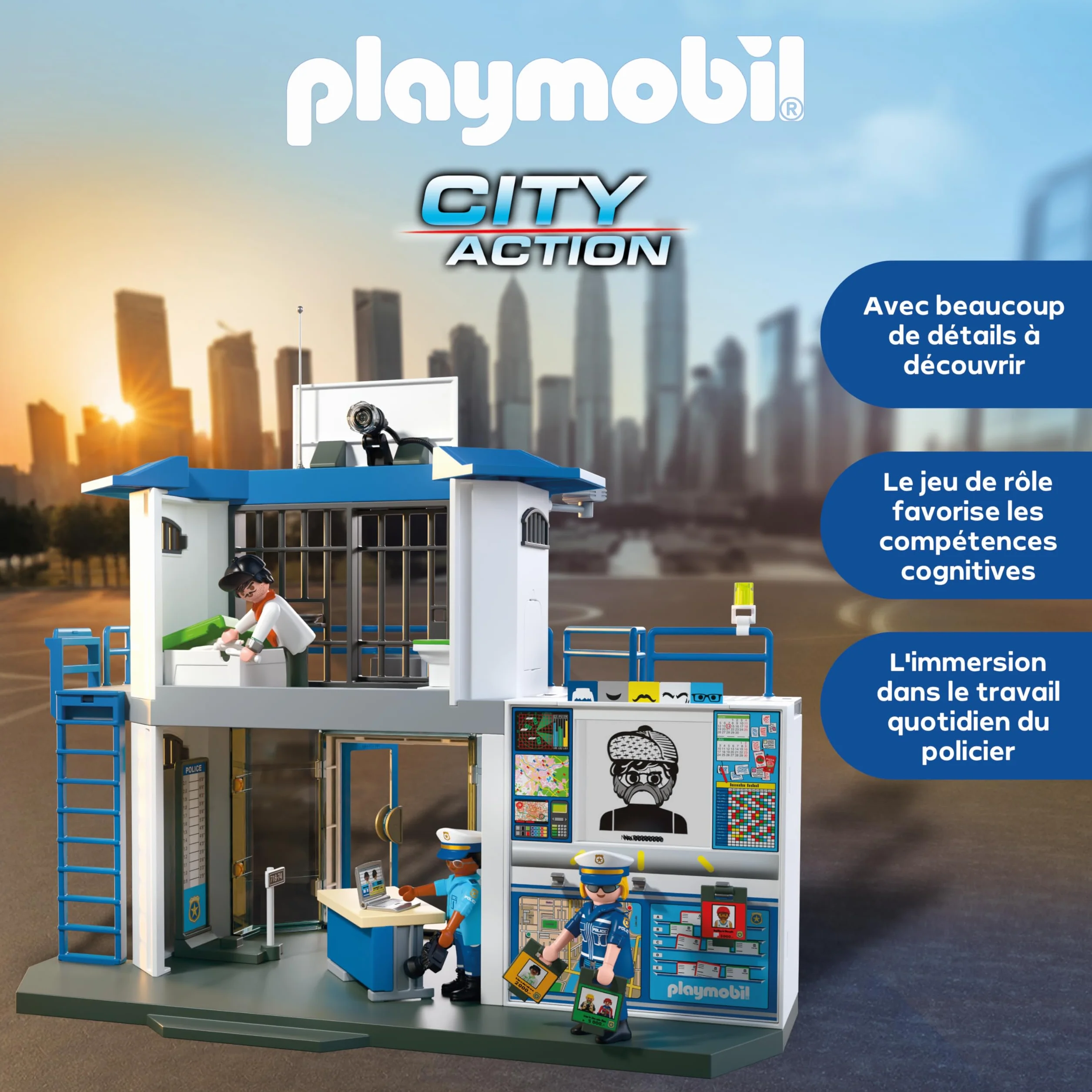 Playmobil Action Heroes Poste de Police avec Local de Recherche Jouet 71874