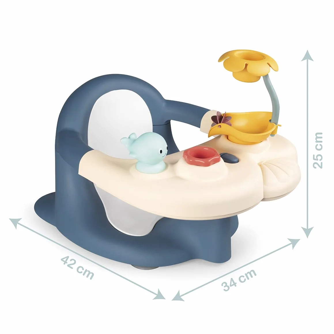 Smoby Little Siège de Bain 2 en 1 Tablette d'Activités Réglable pour Bébé dès 6 Mois Fabriqué en France