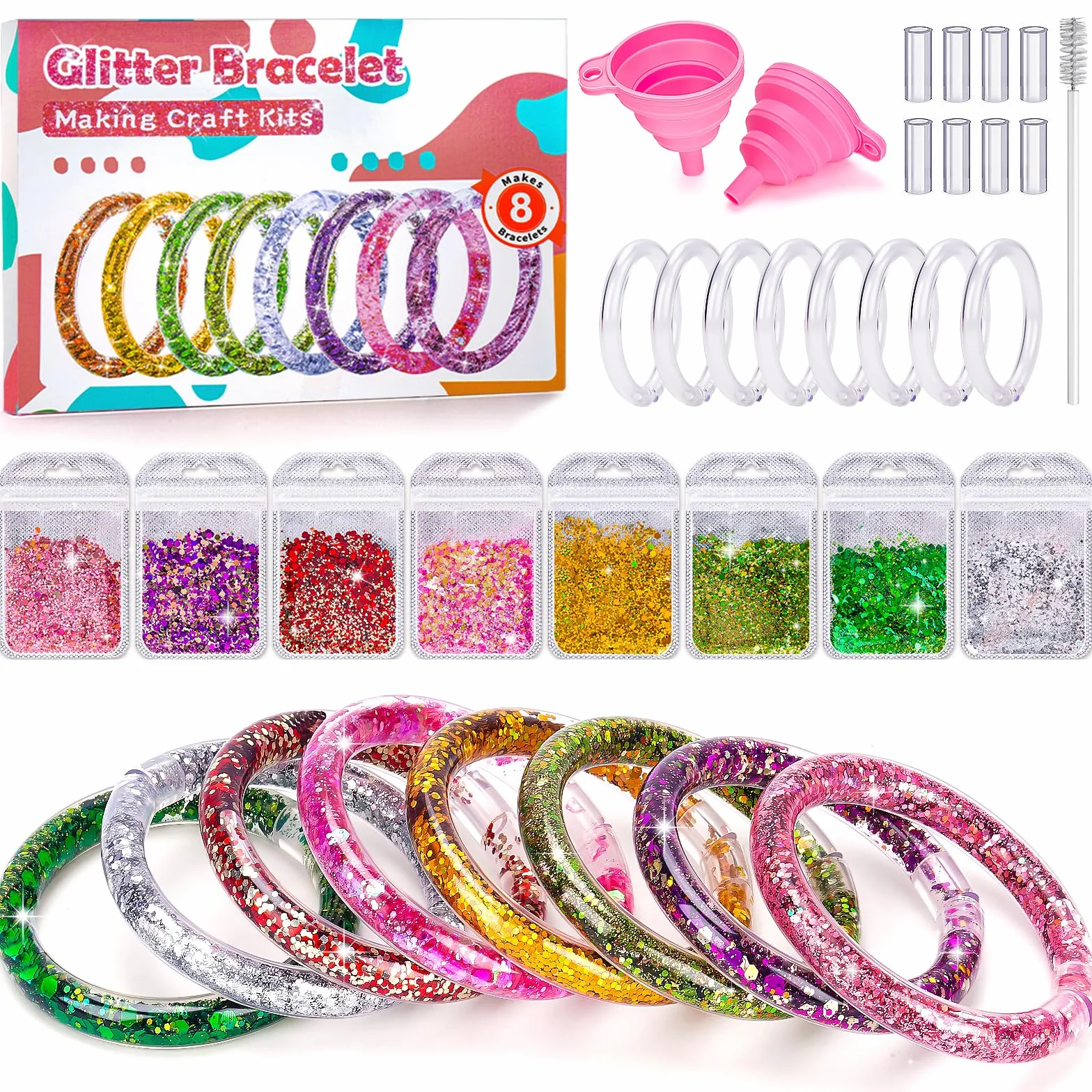 Kit Bracelet Enfant Fille 5-9 ans, Activité Manuelle Bricolage Cadeau Anniversaire