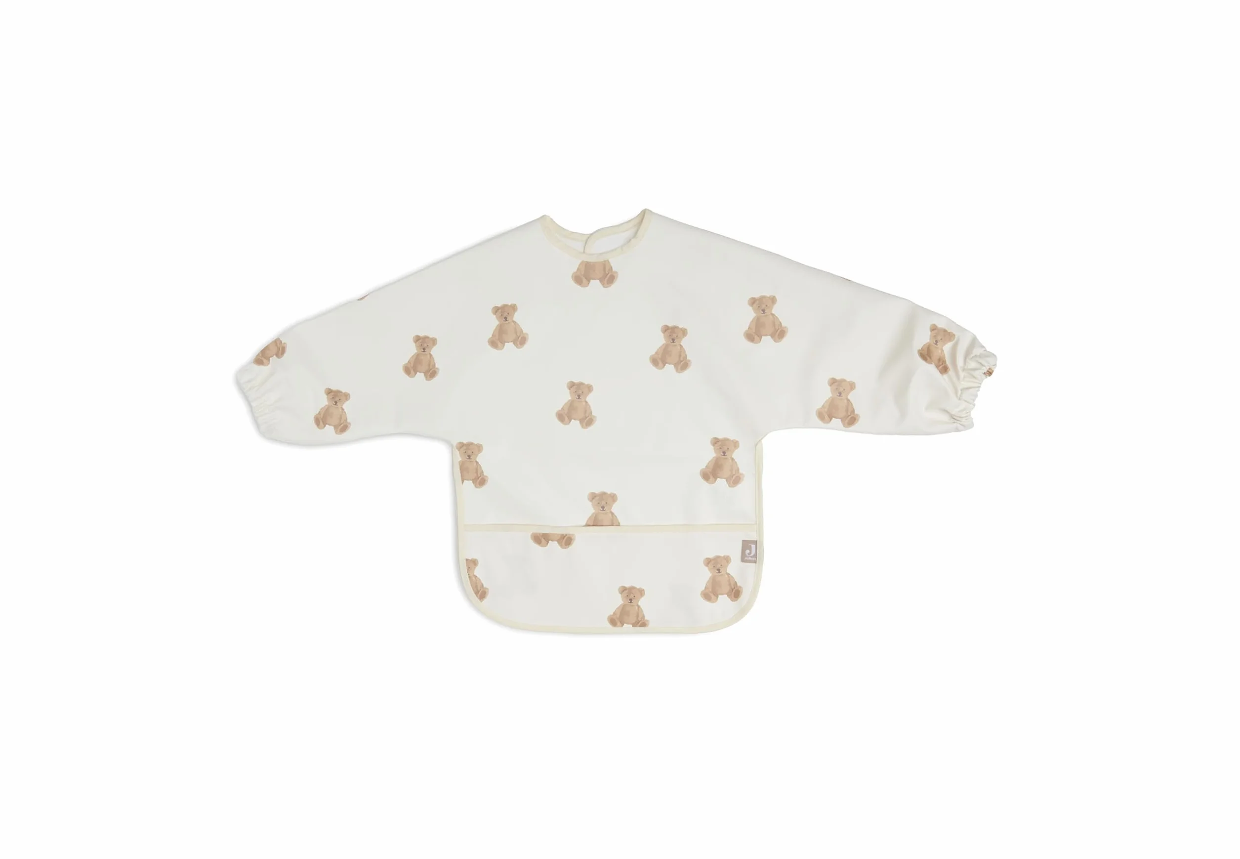 Jollein Bavoir imperméable avec manches Motif ours en peluche Blanc